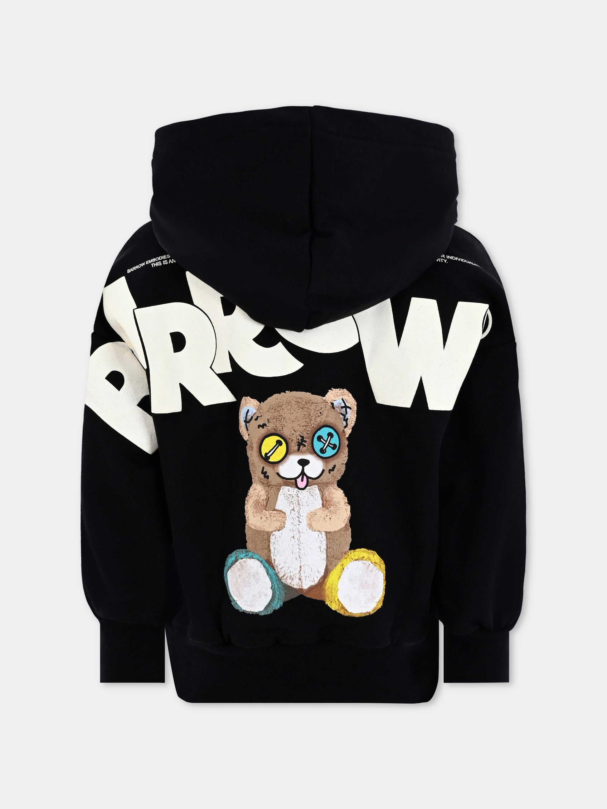 Felpa nera per bambini con stampa Bear,Barrow,F5BKJUHS045 110