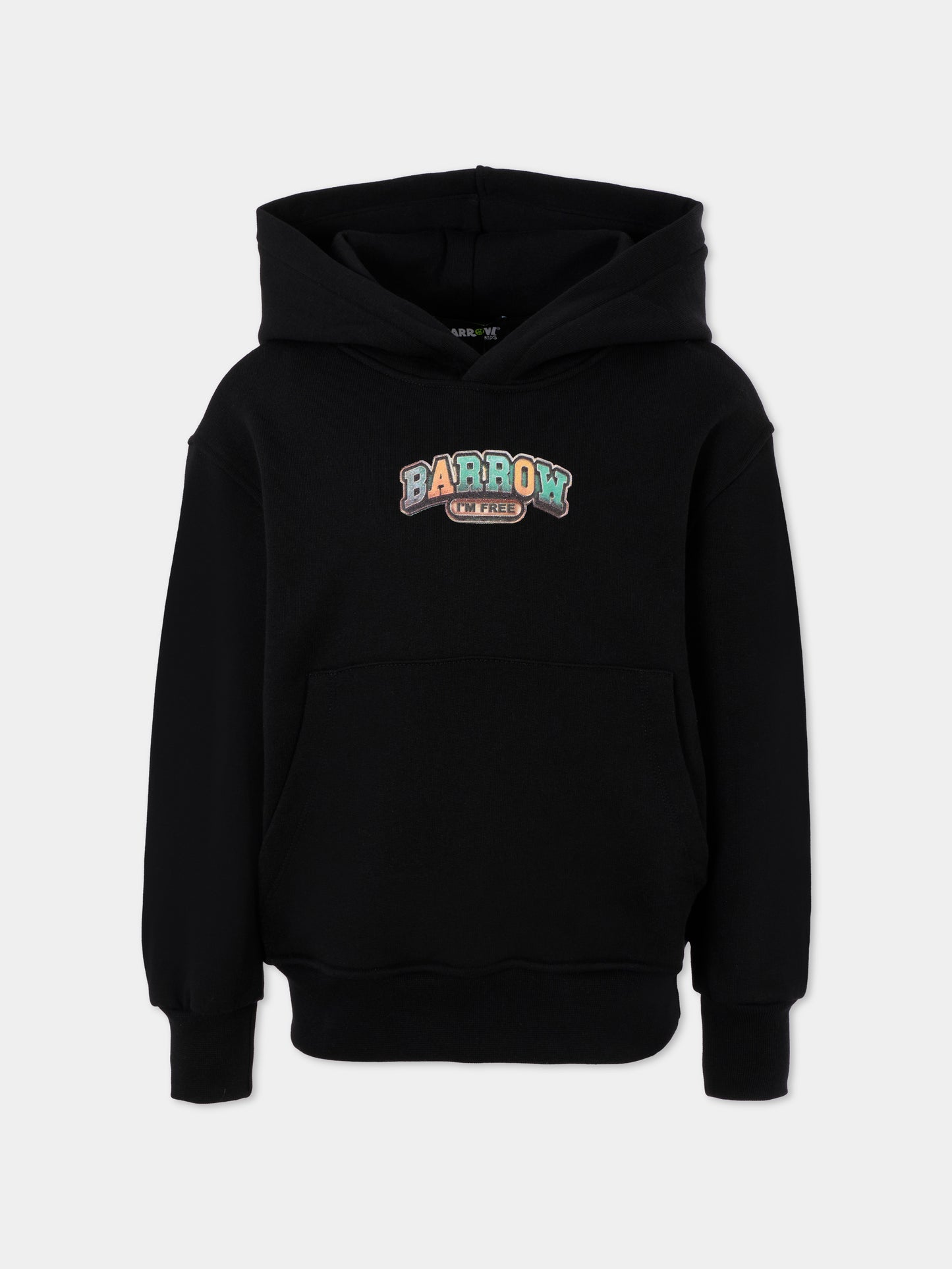 Felpa nera per bambino con stampa multicolor,Barrow,F5BKJUHS224 110