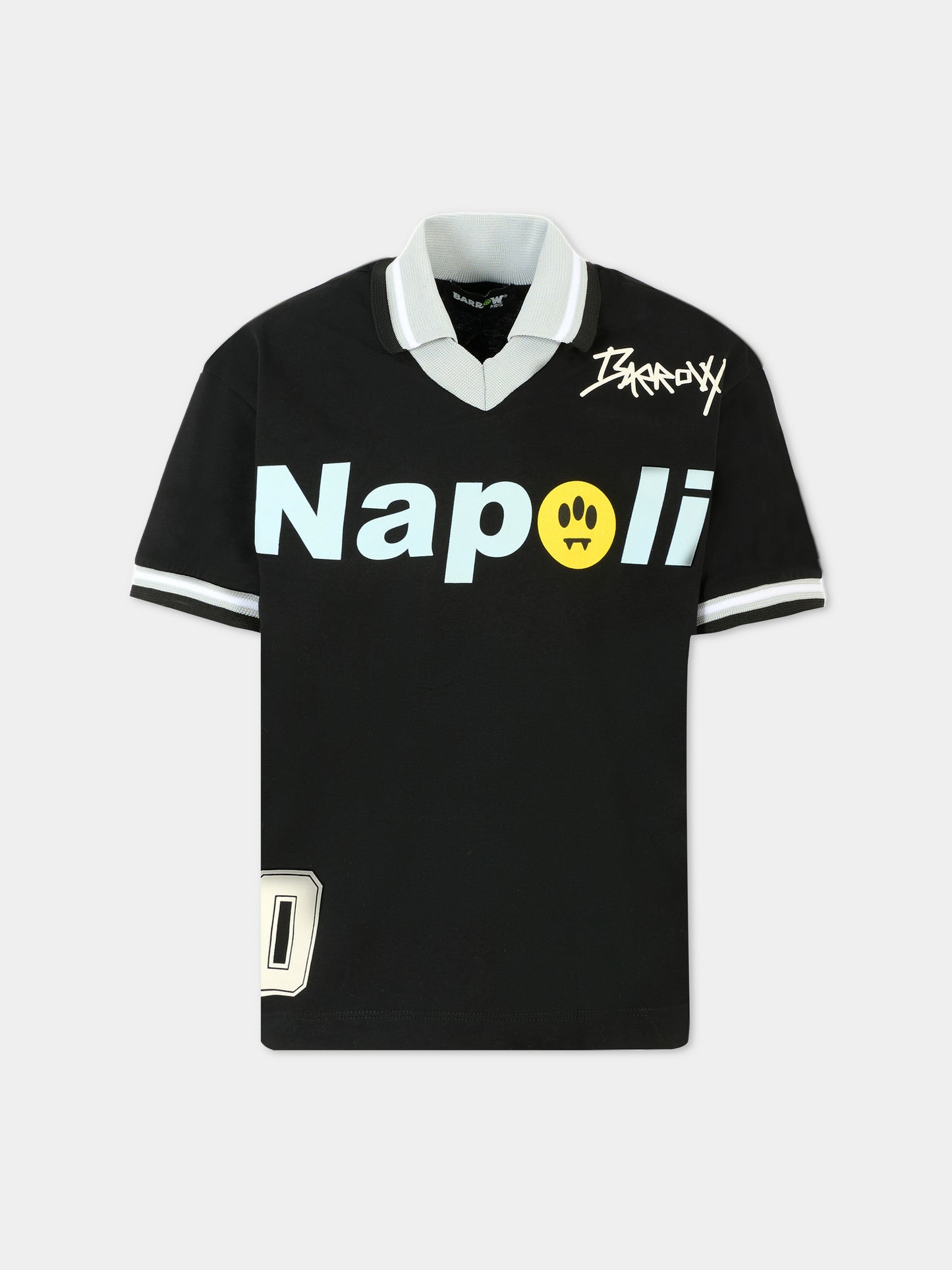 T-shirt nera per bambino con smile e scritta Napoli,Barrow,F5BKJUTH097 110