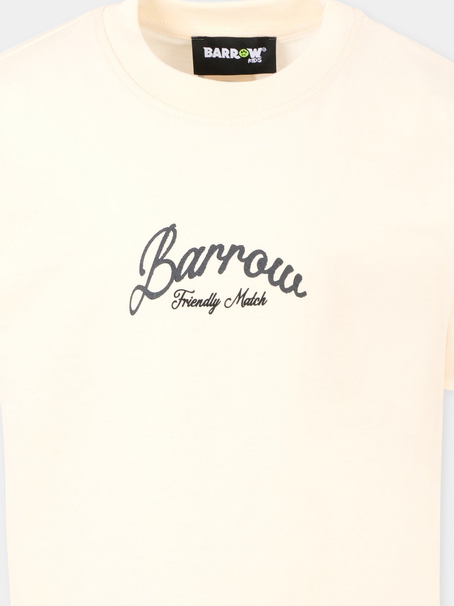 T-shirt avorio per bambini con logo,Barrow,F5BKJUTH103 013