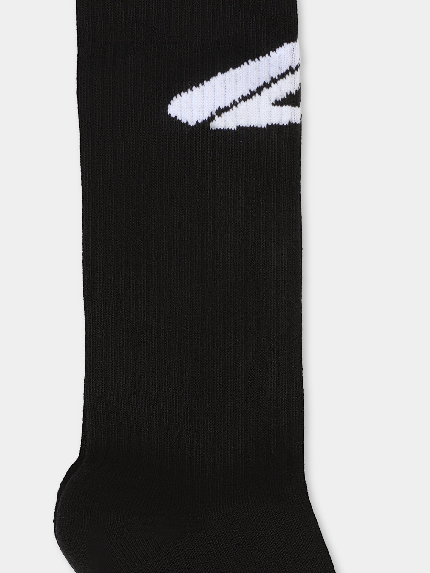 Calze nere per bambini con logo bianco,Dsquared2,DQ2686-D0A9S-DQ900