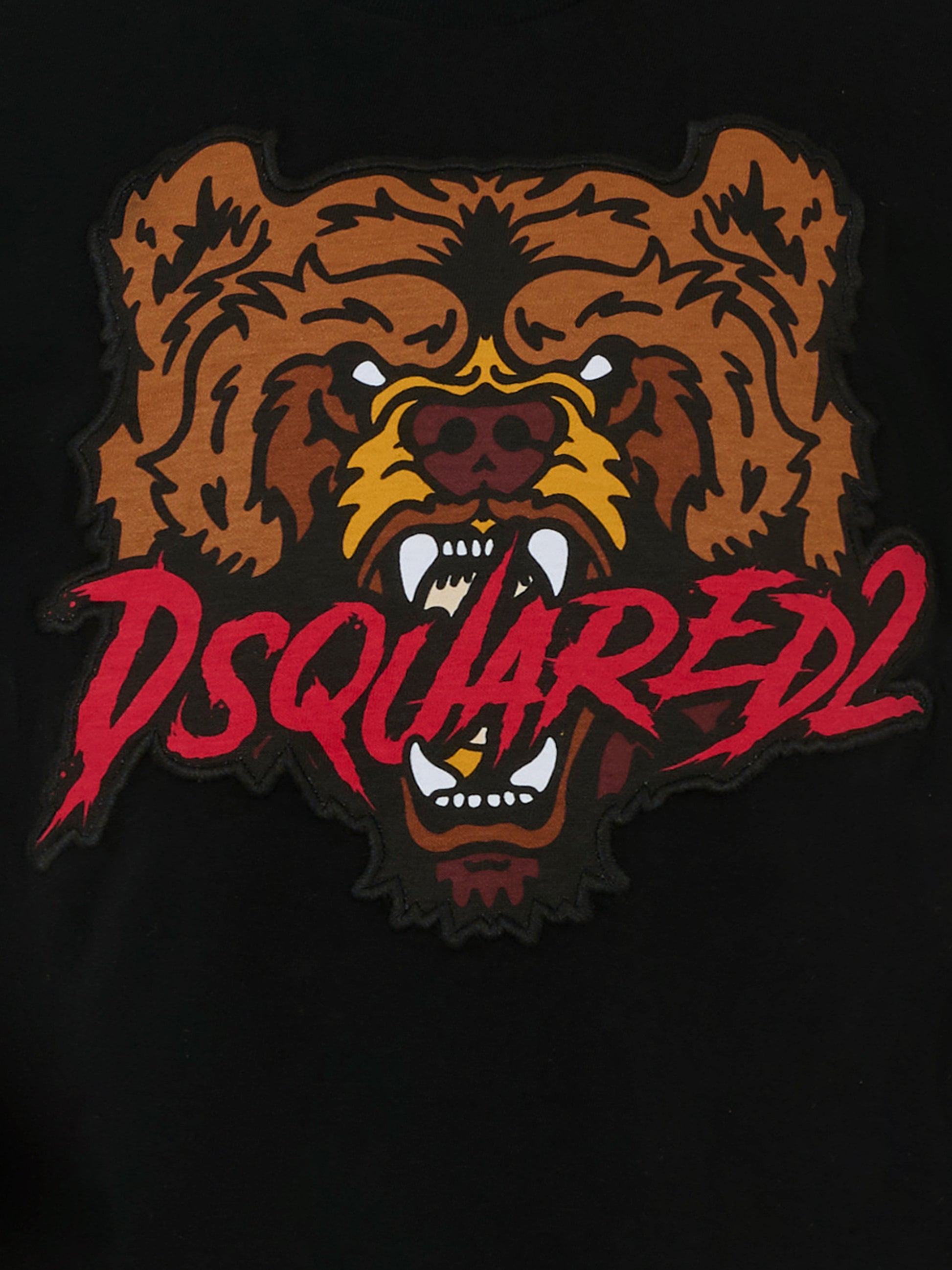 T-shirt nera per bamibno con orso,Dsquared2,DQ2983-D004G-DQ900