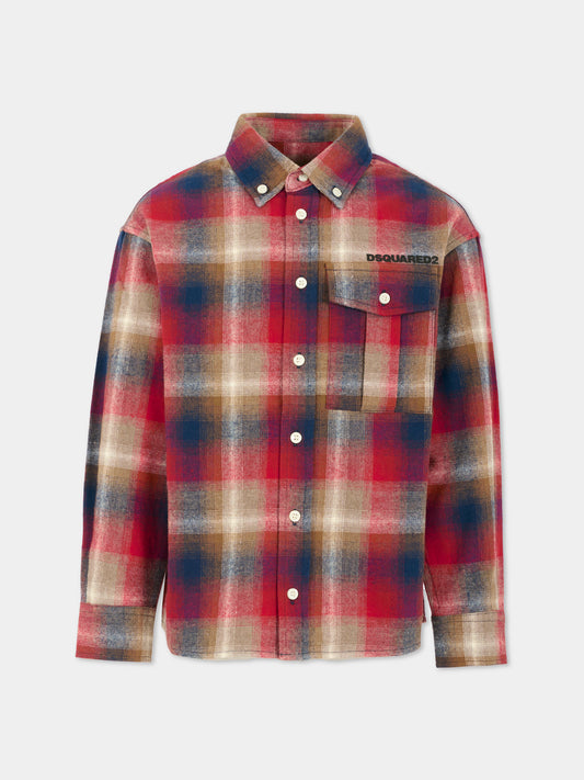 Camicia blu per bambino con logo,Dsquared2,DQ3075-D0AED-DQ423