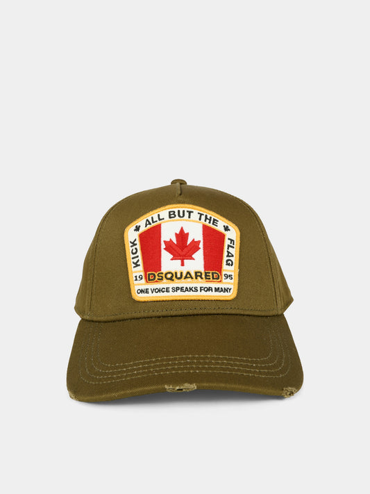 Cappello verde per bambino con logo,Dsquared2,DQ3117-D00YT-DQ518