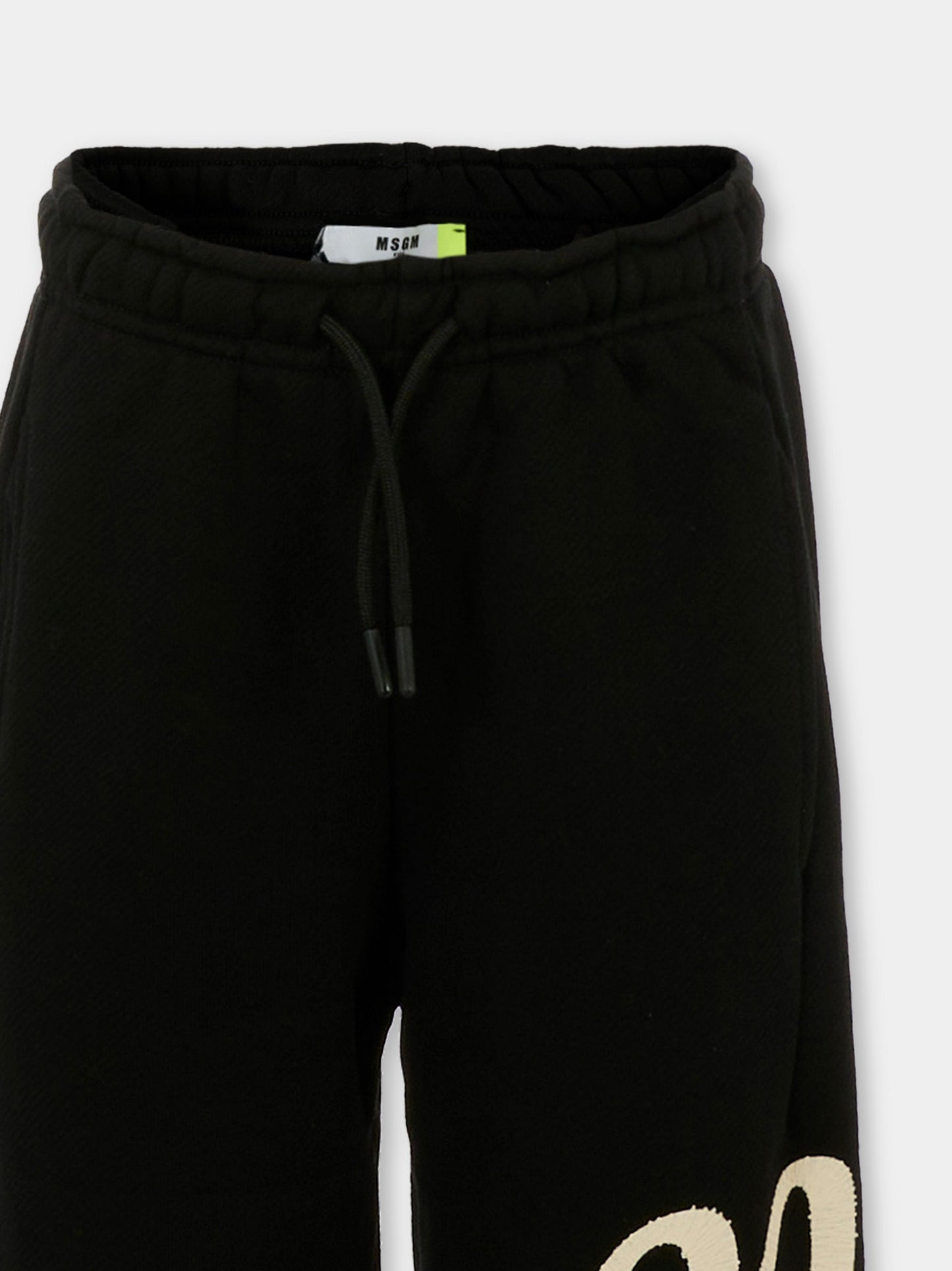 Pantaloni neri per bambino con logo,Msgm Kids,F5MSJBFP255 110