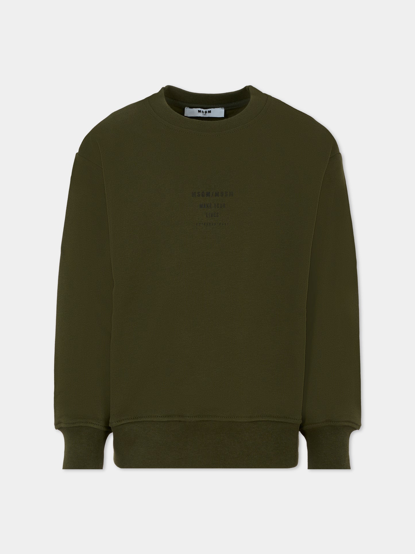 Felpa verde per bambino con logo,Msgm Kids,F5MSJBSW214 082