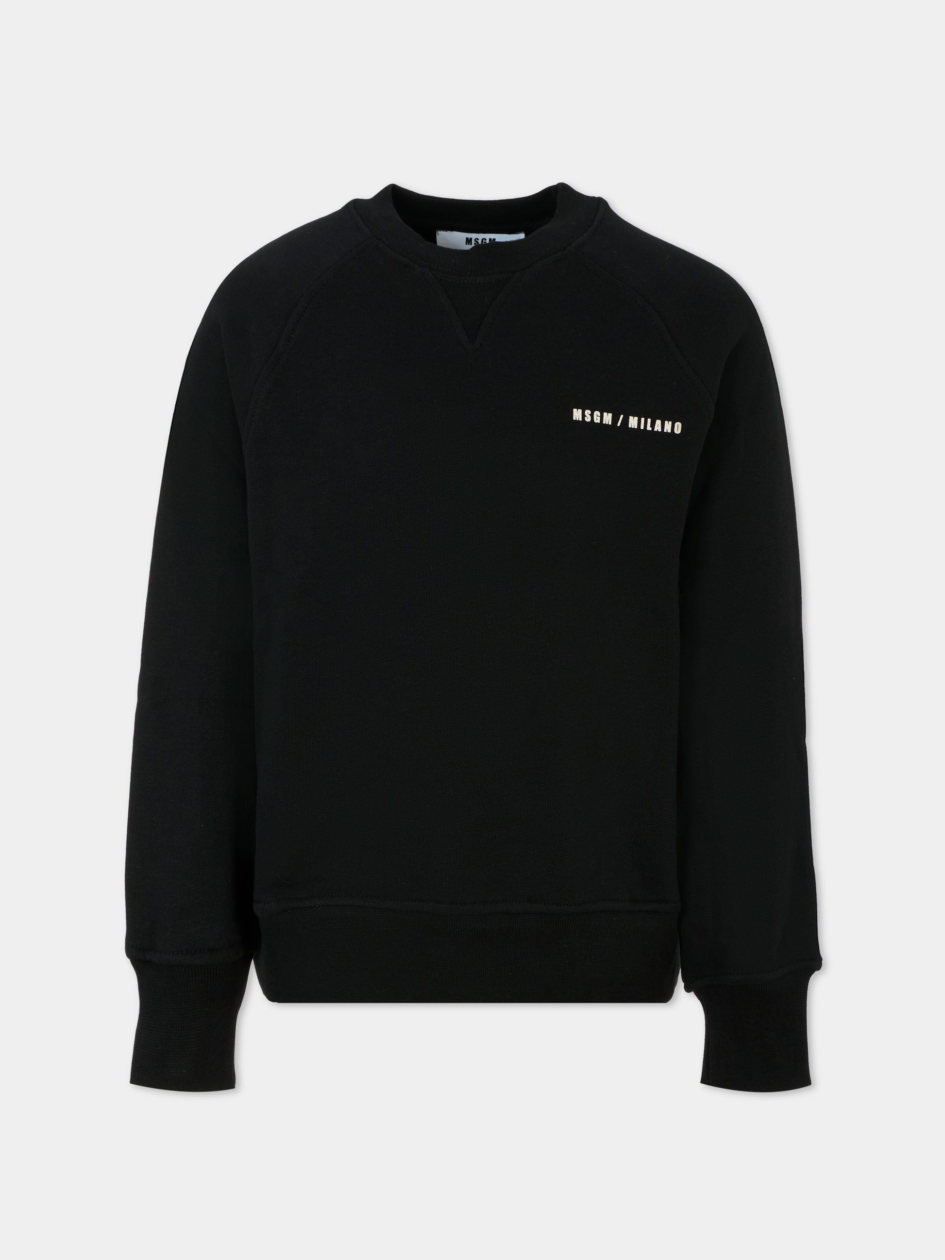 Felpa nera per bambino con logo,Msgm Kids,F5MSJBSW225 110