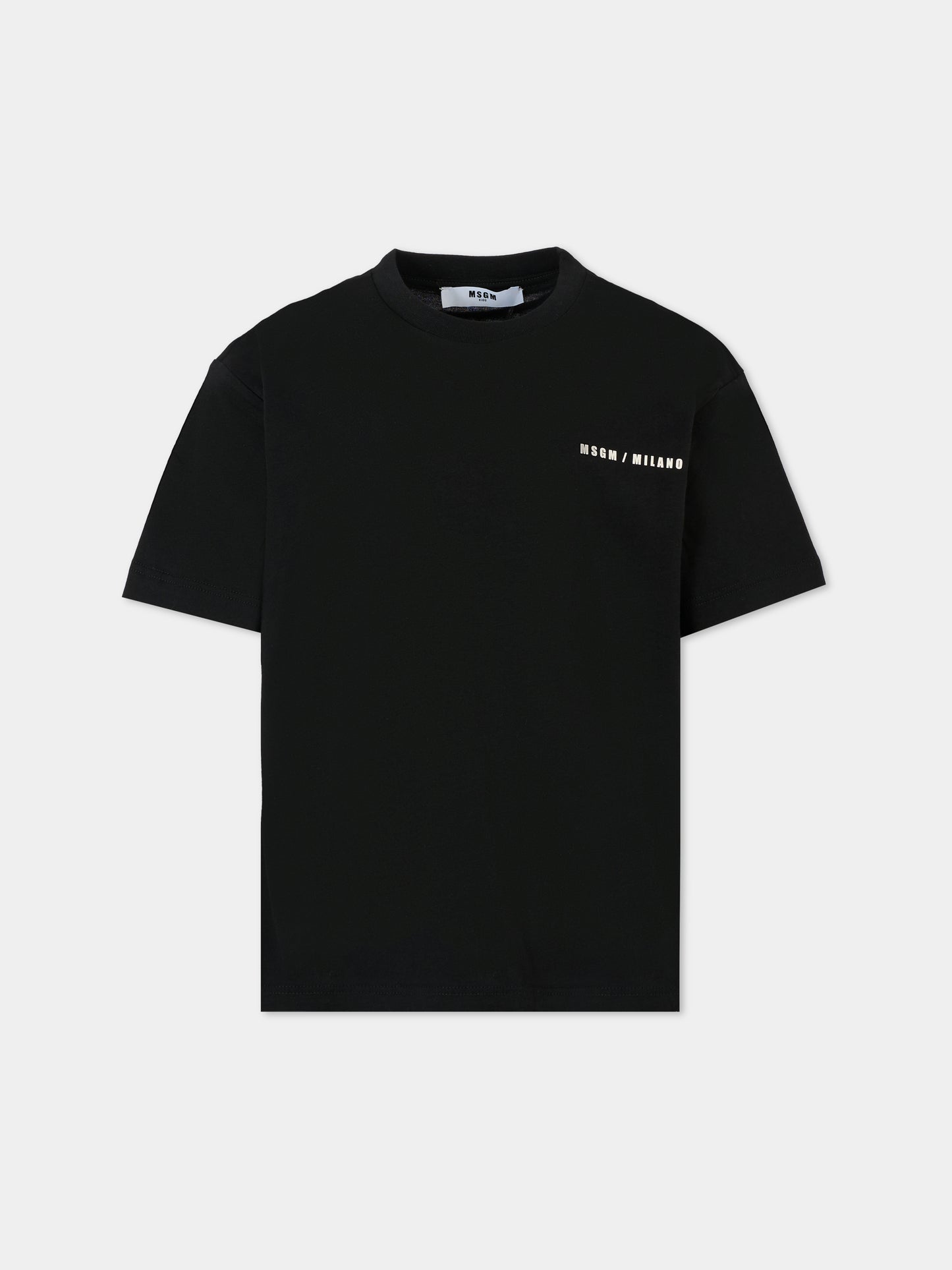 T-shirt nera per bambini con logo,Msgm Kids,F5MSJBTH224 110
