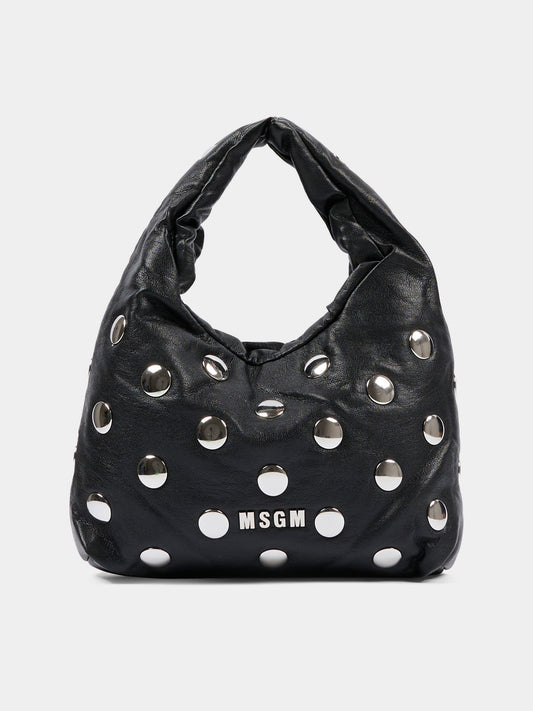 Borsa nera per bambina con borchie,Msgm Kids,F5MSJGBA095 110