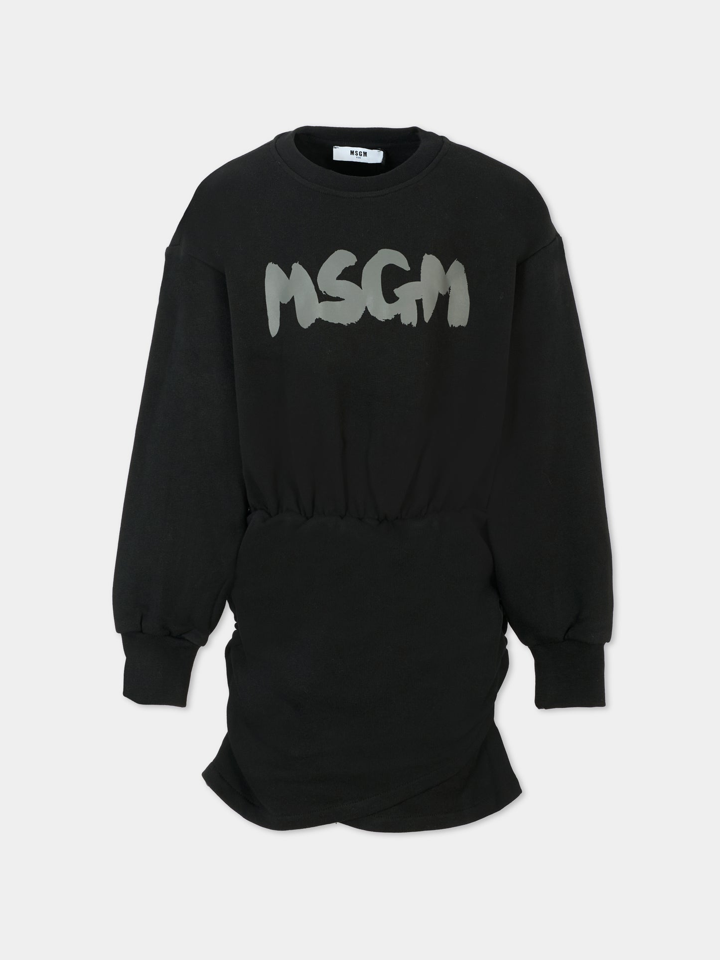 Vestito nero per bambina con logo,Msgm Kids,F5MSJGDR044 110