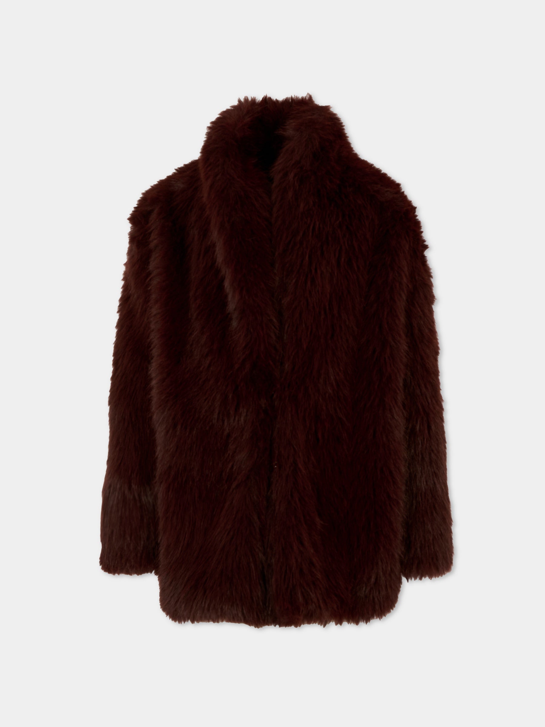 Ecopelliccia rossa per bambina con logo,Msgm Kids,F5MSJGFU064 MS045