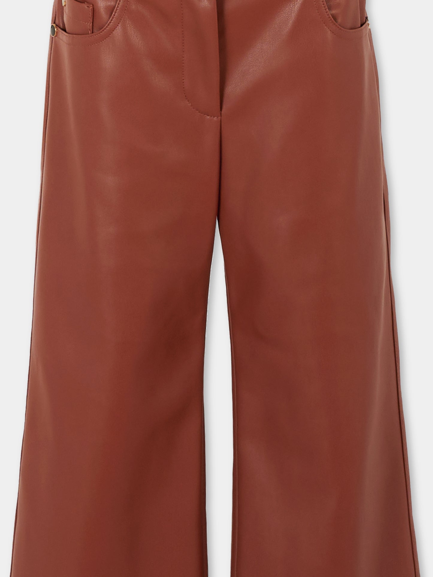 Pantaloni marroni per bambina con logo,Msgm Kids,F5MSJGPA144 MS046