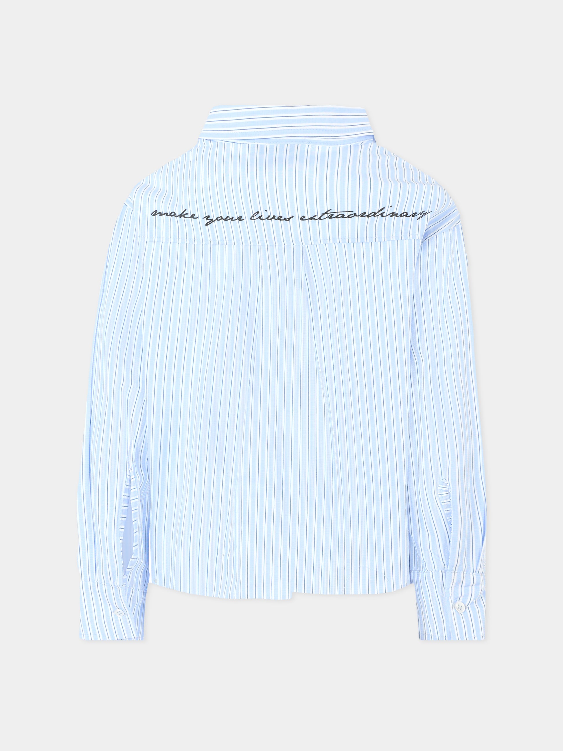 Camicia celeste per bambino con logo,Msgm Kids,F5MSJGSI116 MS053