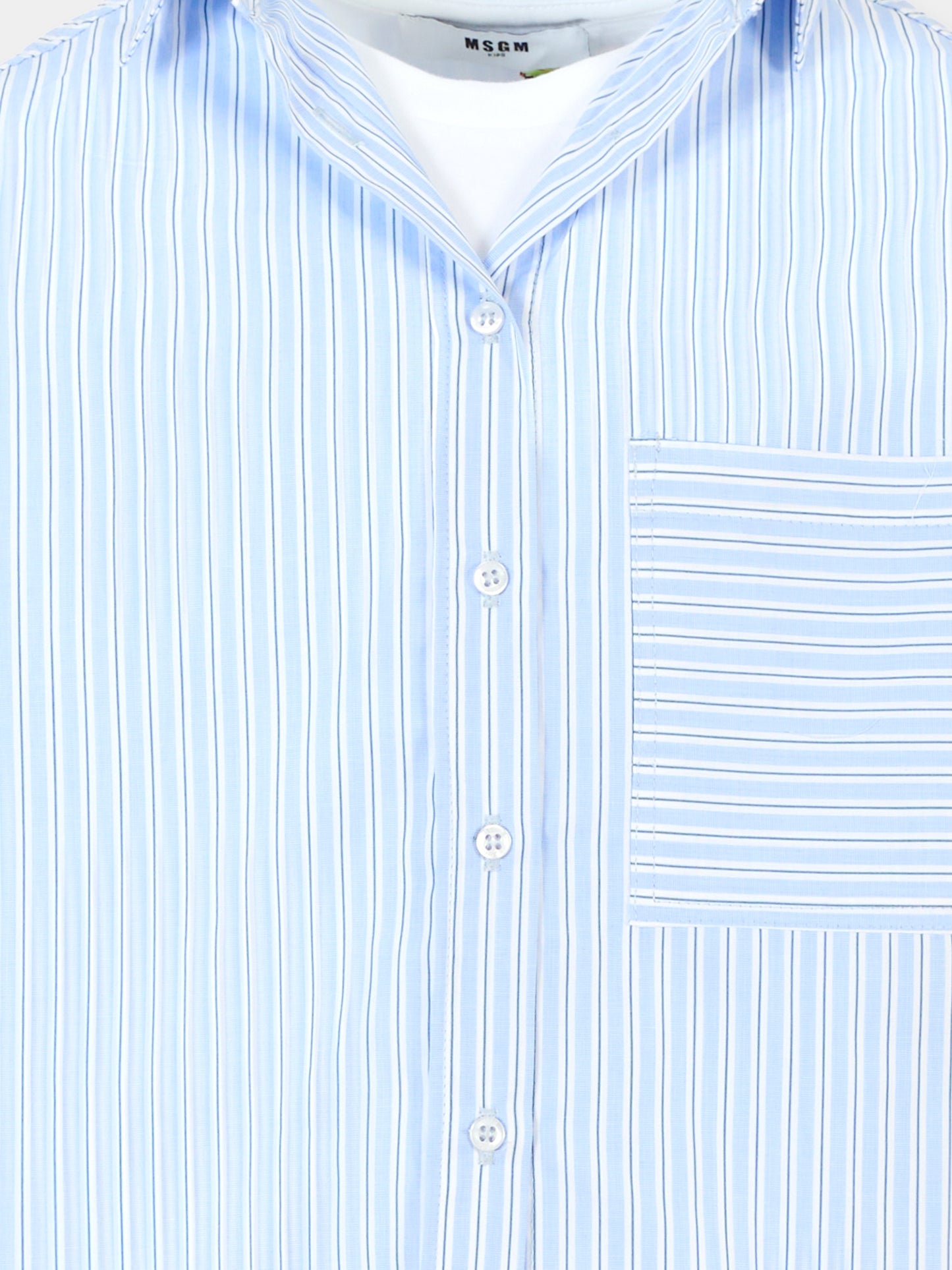 Camicia celeste per bambino con logo,Msgm Kids,F5MSJGSI116 MS053