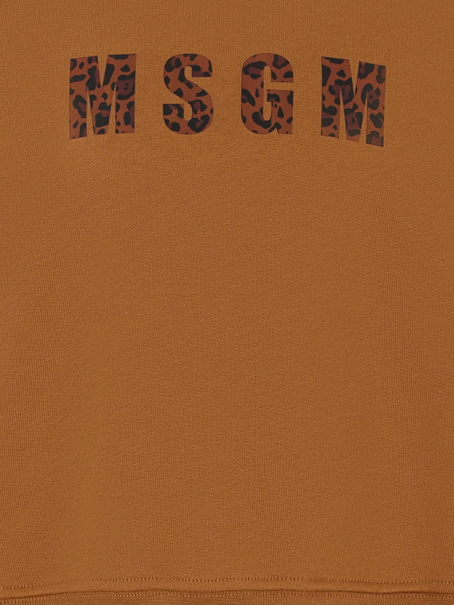 Felpa crop marrone per bambina con logo,Msgm Kids,F5MSJGSW145 MS046