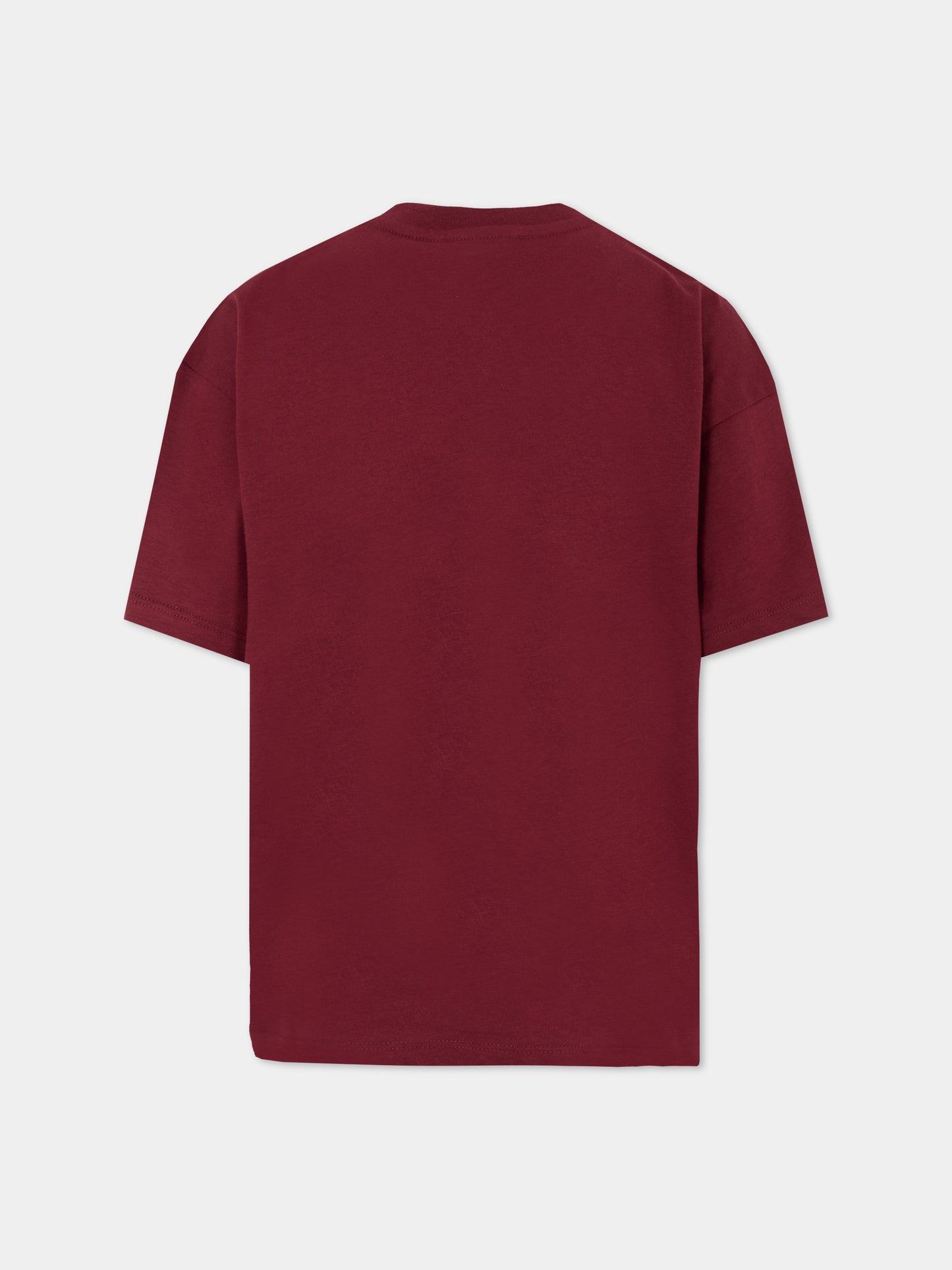 T-shirt bordeaux per bambina con gatto,Msgm Kids,F5MSJGTH120 MS034