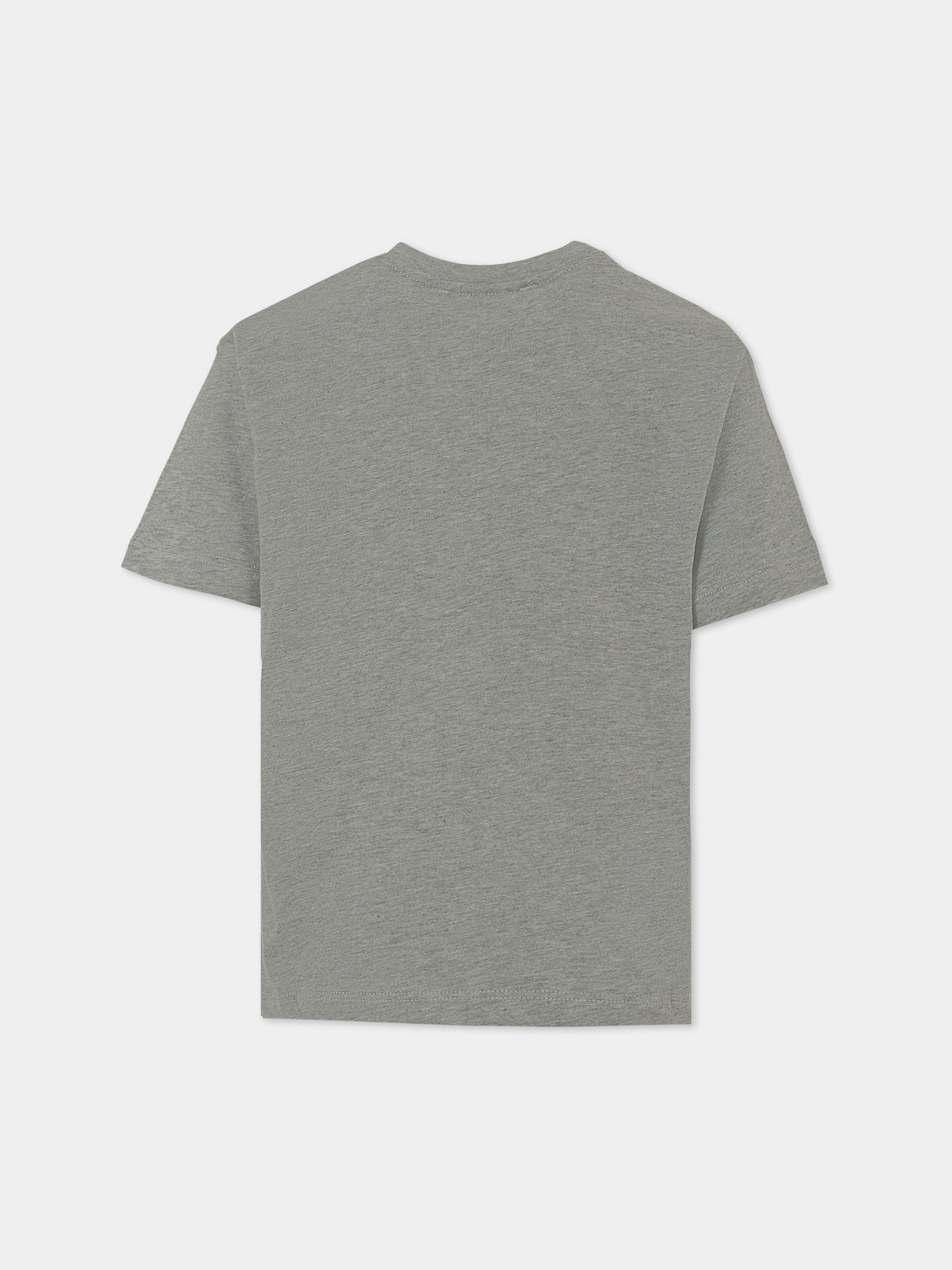 T-shirt grigia per bambina con logo e borchie,Msgm Kids,F5MSJGTH154 104