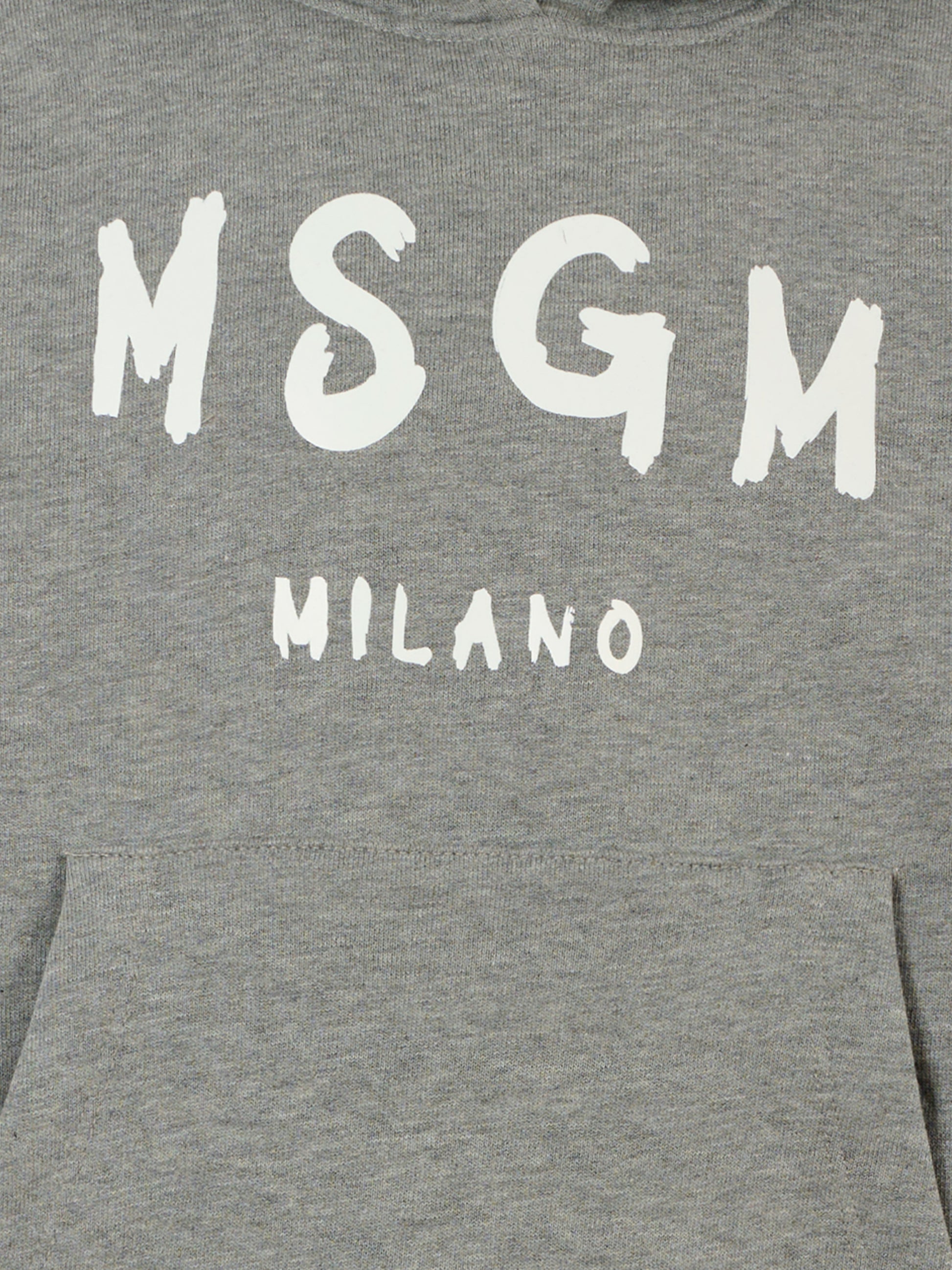 Felpa griga per bambini con logo,Msgm Kids,F5MSJUHS019 104