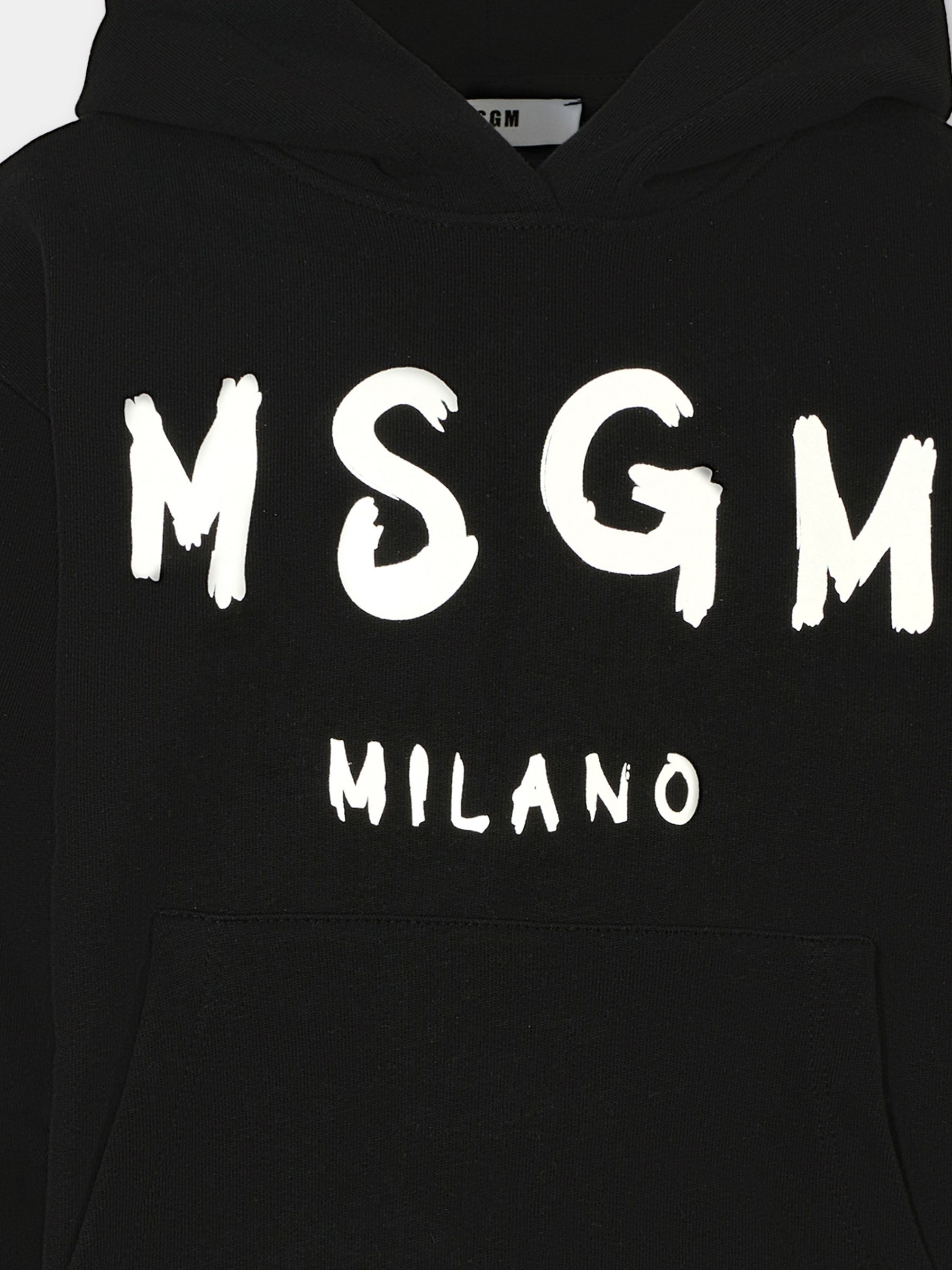 Felpa nera per bambini con logo,Msgm Kids,F5MSJUHS019 110