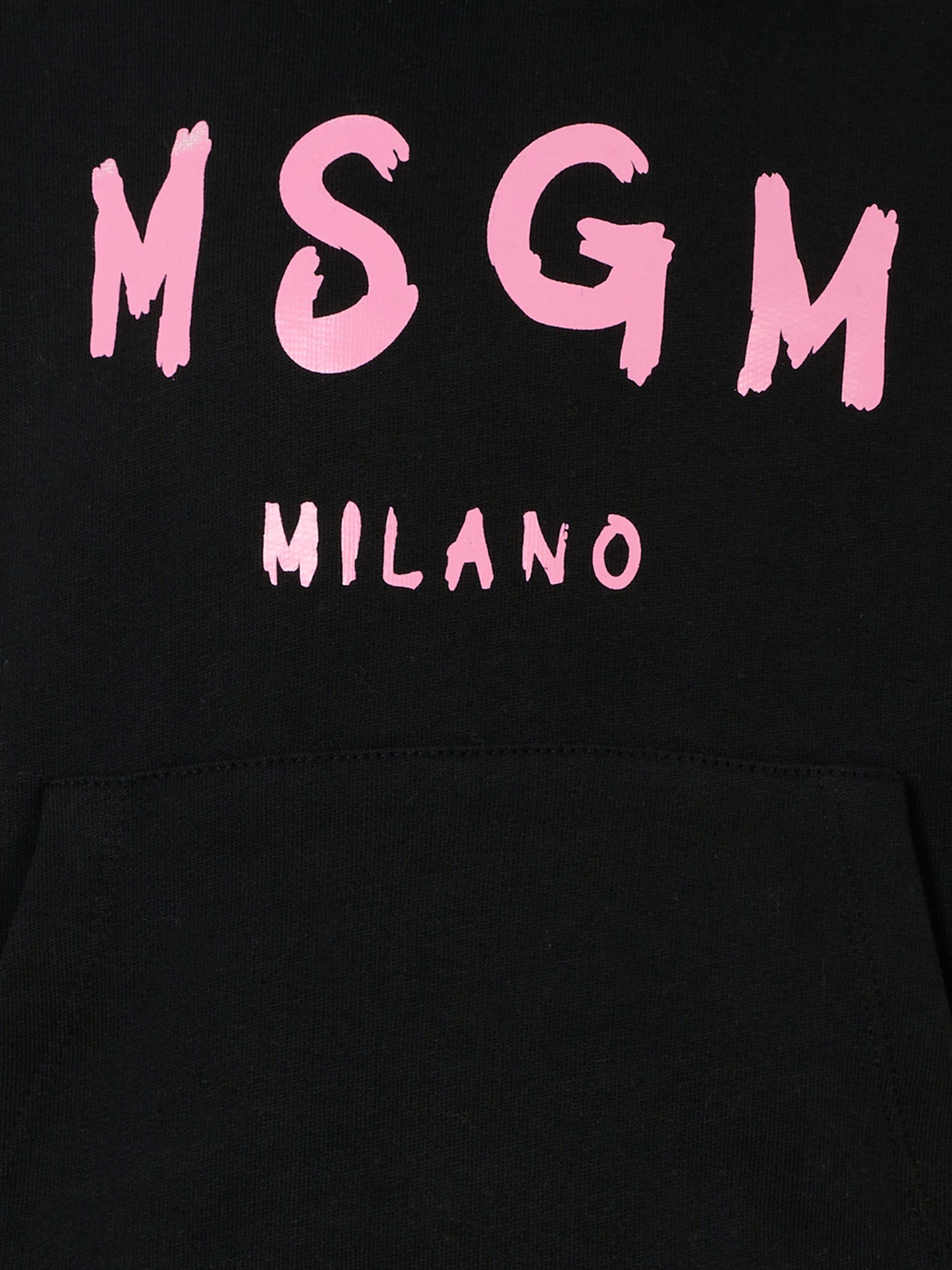 Felpa nera per bambina con logo,Msgm Kids,F5MSJUHS019 110/83