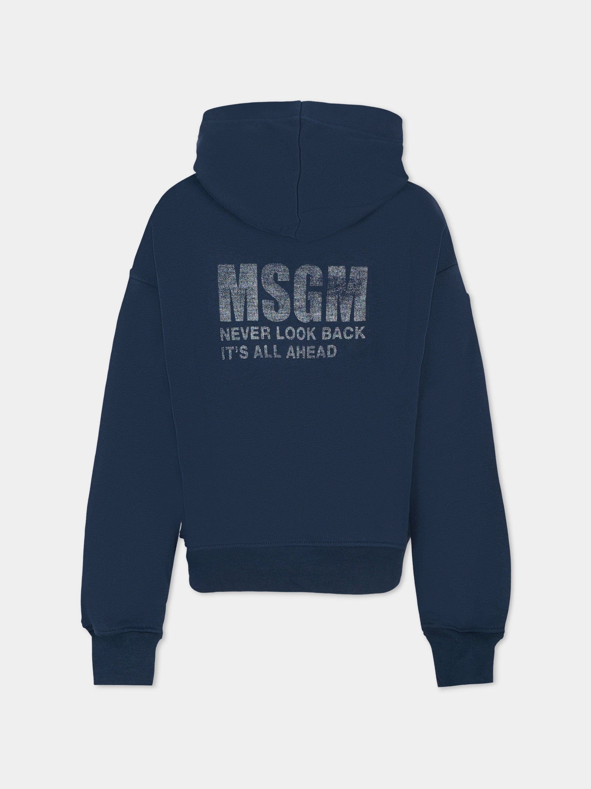 Felpa blu per bambino con logo,Msgm Kids,F5MSJUHS088 MS032