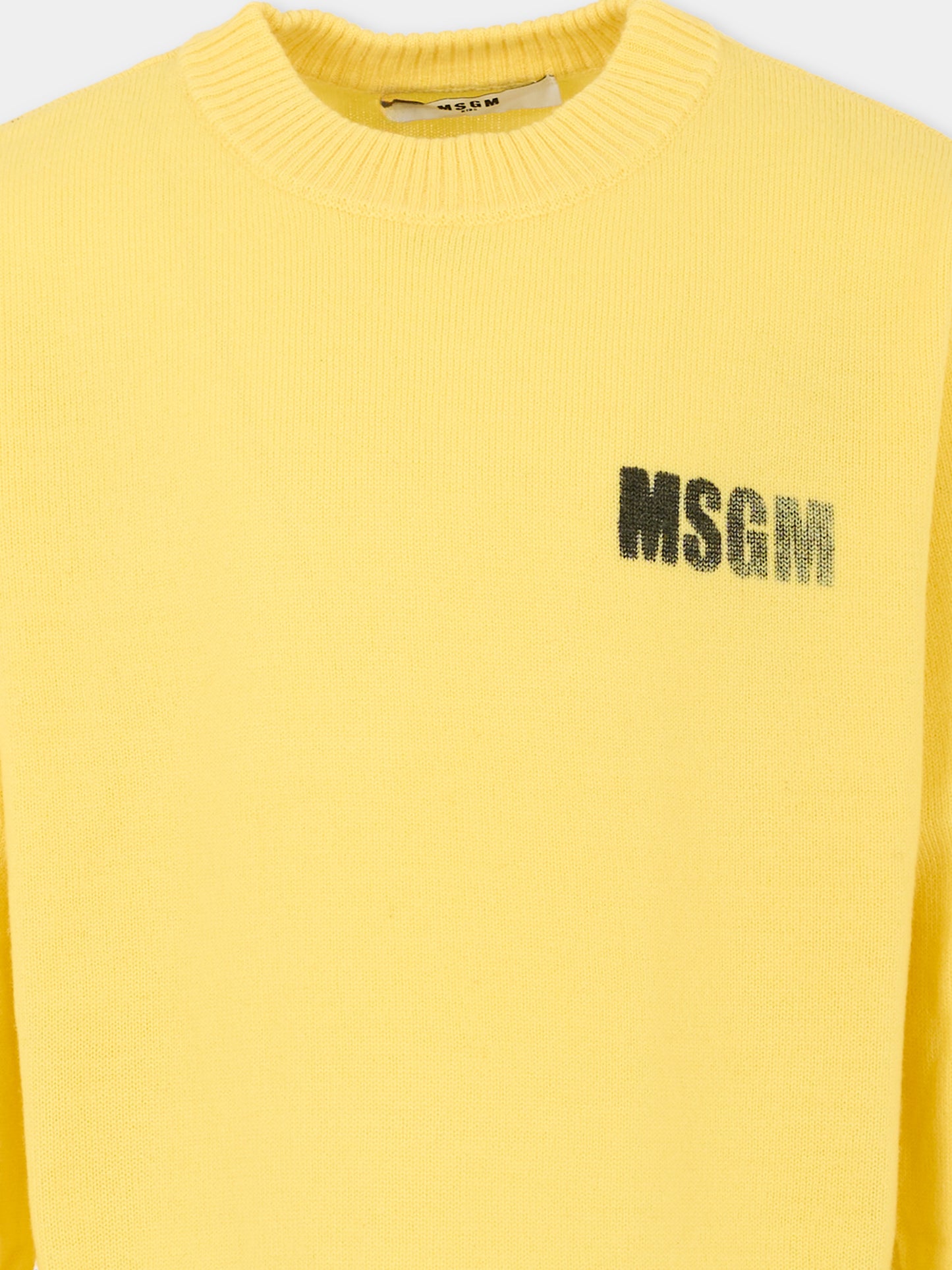 Maglione giallo per bambini con logo,Msgm Kids,F5MSJUJP086 020