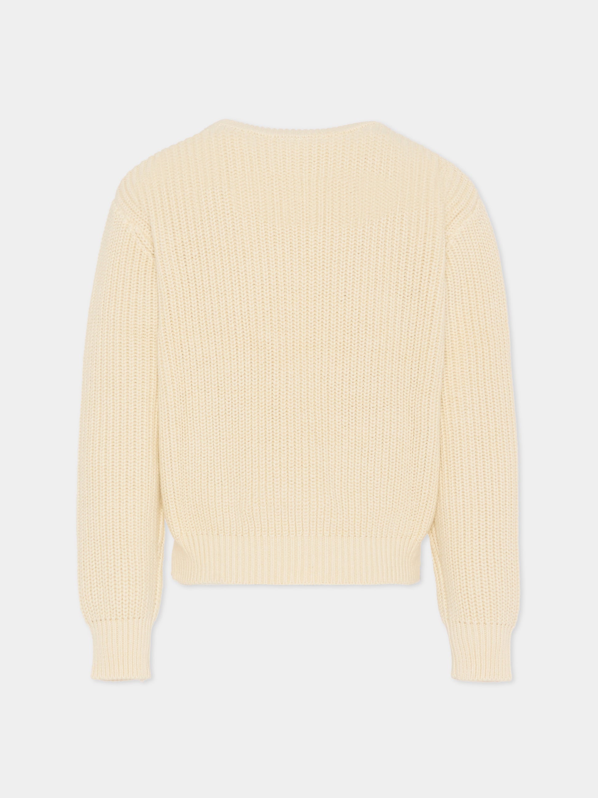 Maglione avorio per bambino con logo,Msgm Kids,F5MSJUJP090 013