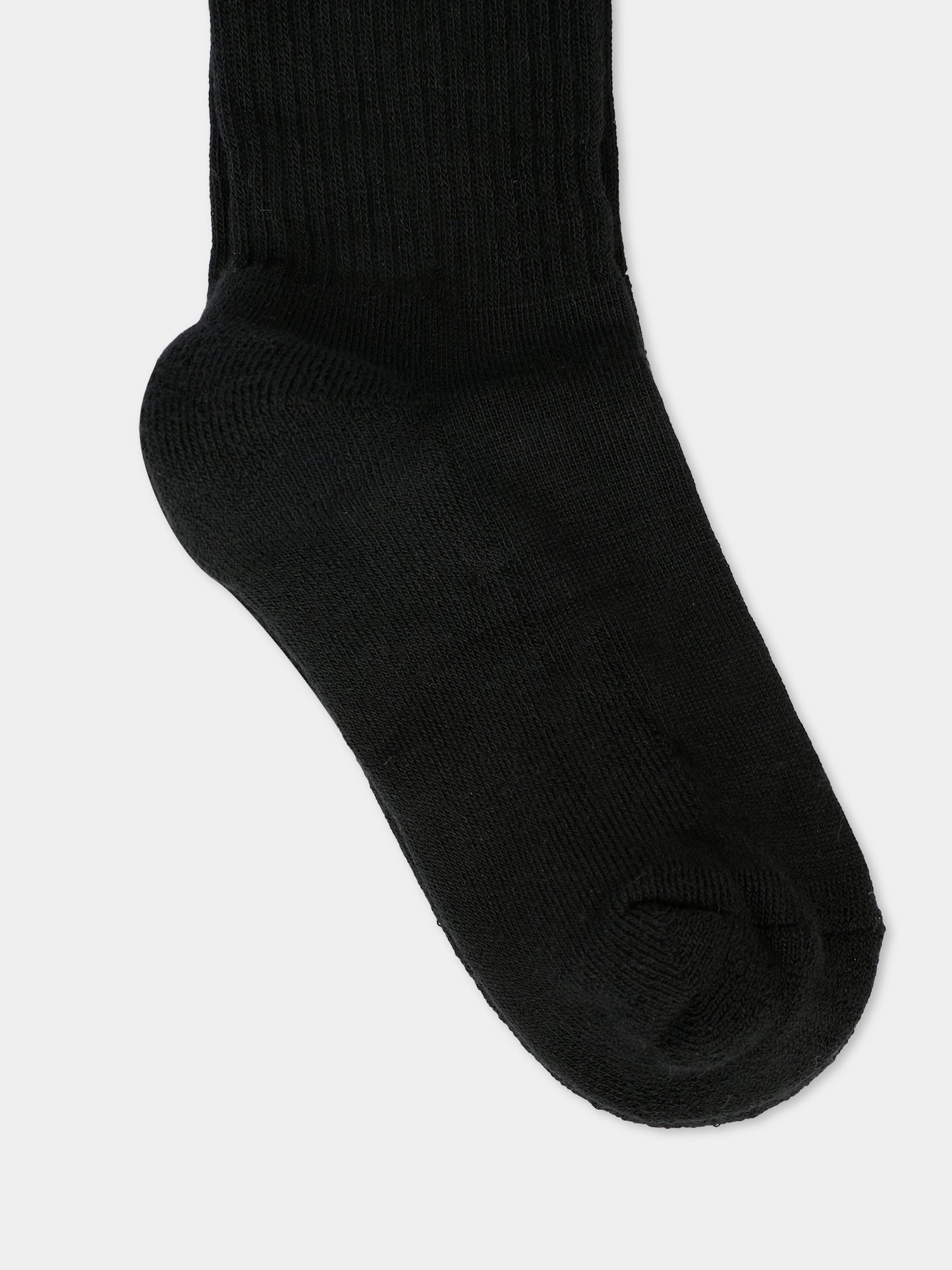 Calze nere per bambini con logo giallo,Msgm Kids,F5MSJUSO278 110/41