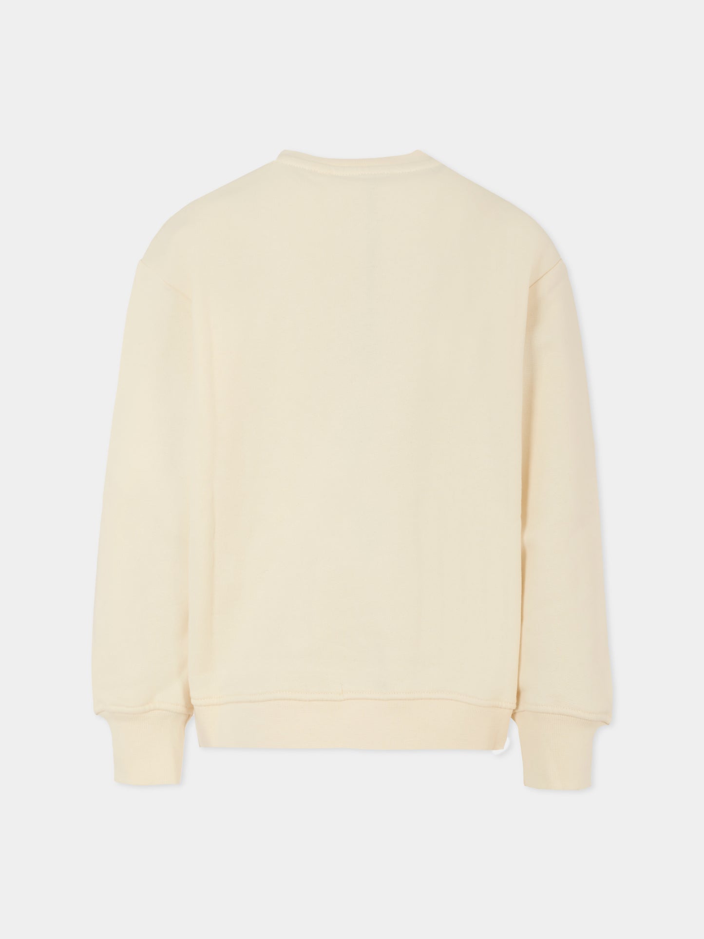 Felpa avorio per bambini con logo,Msgm Kids,F5MSJUSW018 013