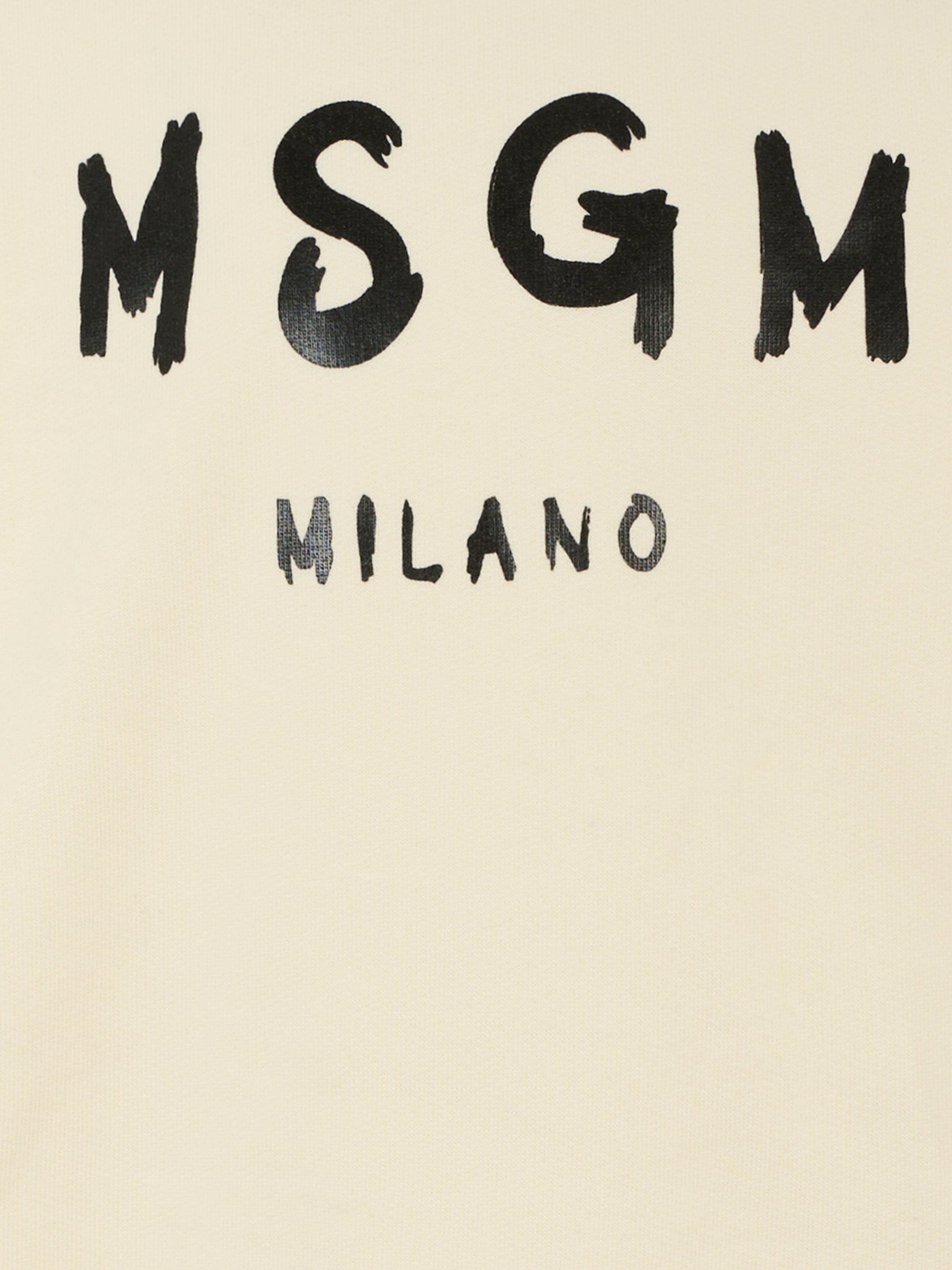 Felpa avorio per bambini con logo,Msgm Kids,F5MSJUSW018 013