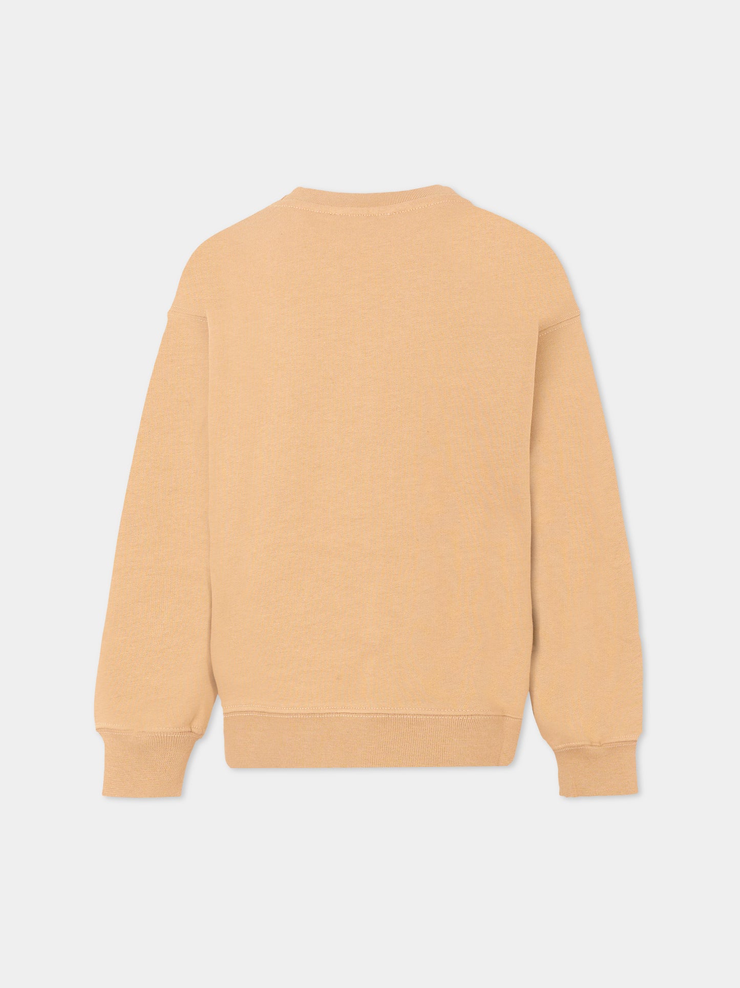 Felpa beige per bambini con logo nero,Msgm Kids,F5MSJUSW049 MS030