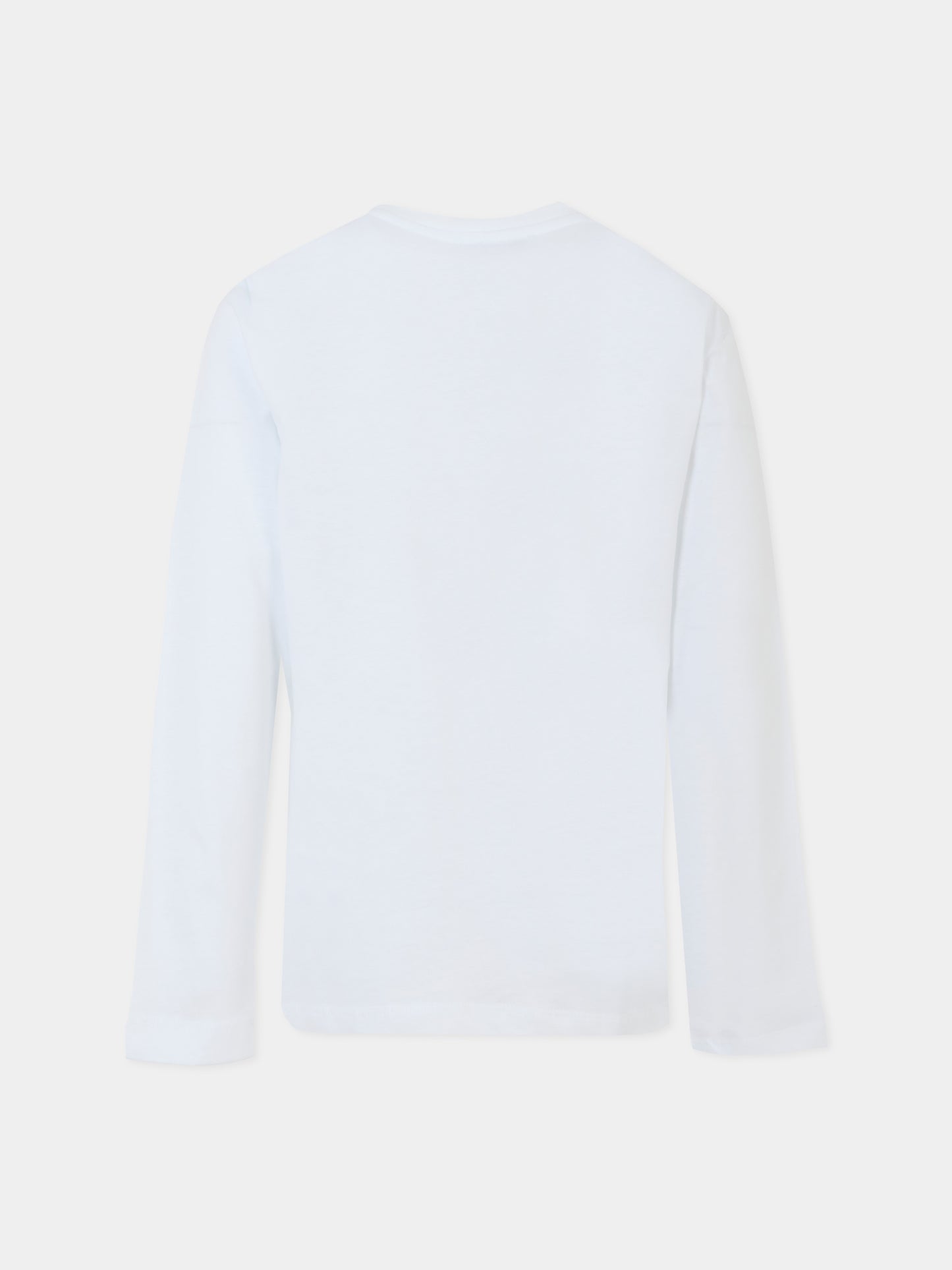 T-shirt bianca per bambini con logo nero,Msgm Kids,F5MSJUTH008 001