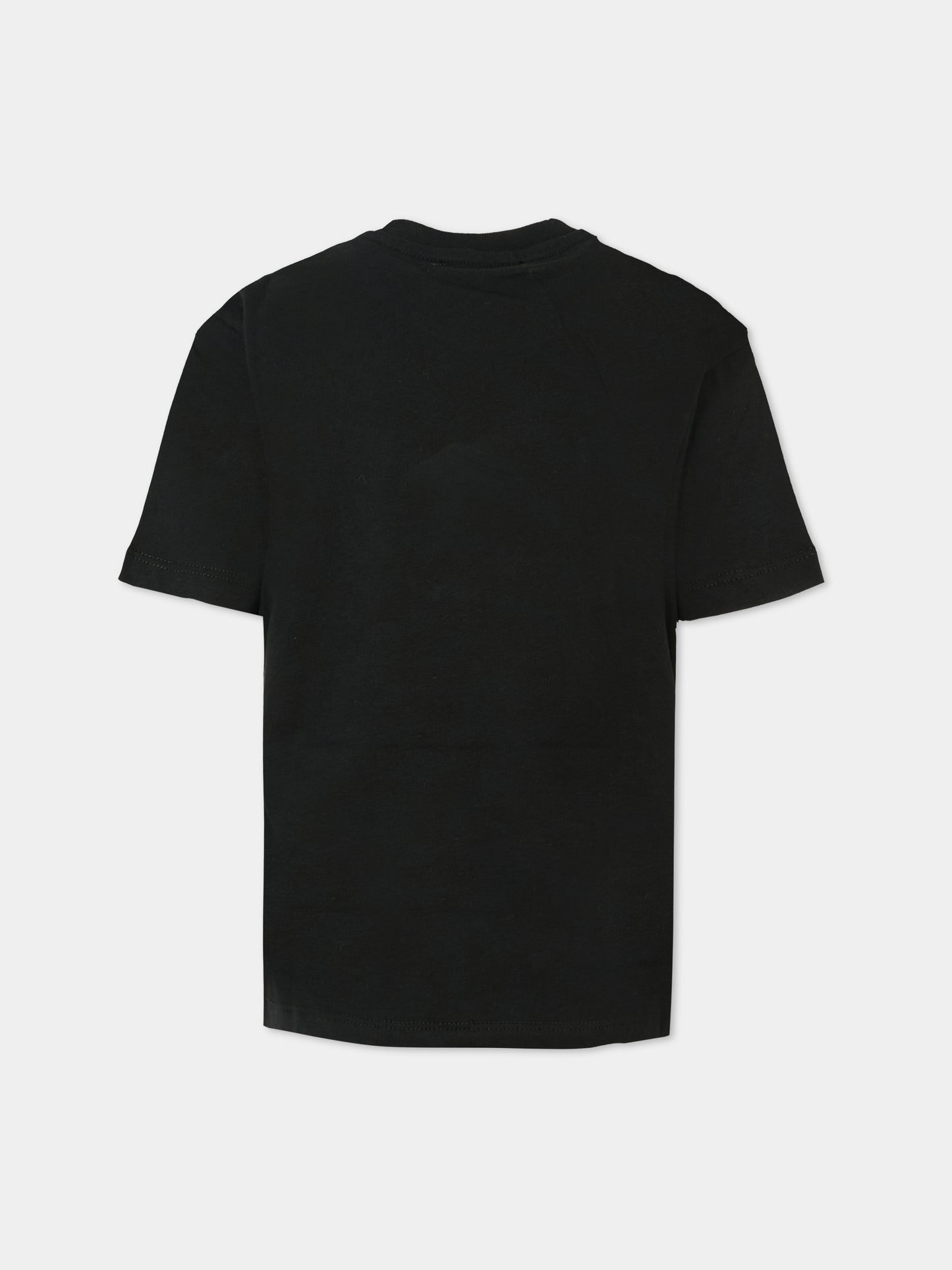 T-shirt nera per bambini con logo,Msgm Kids,F5MSJUTH087 110