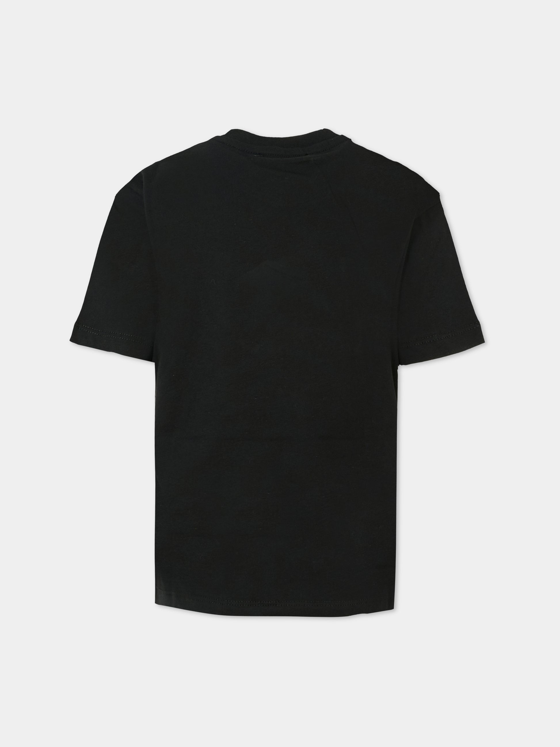 T-shirt nera per bambini con logo,Msgm Kids,F5MSJUTH087 110