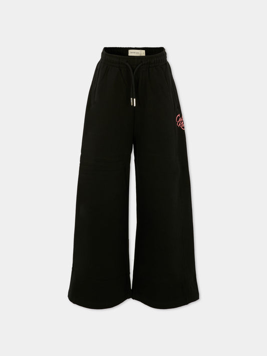 Pantaloni neri per bambina con logo,Calvin Klein Kids,25WCKIG0IG03024 BEH