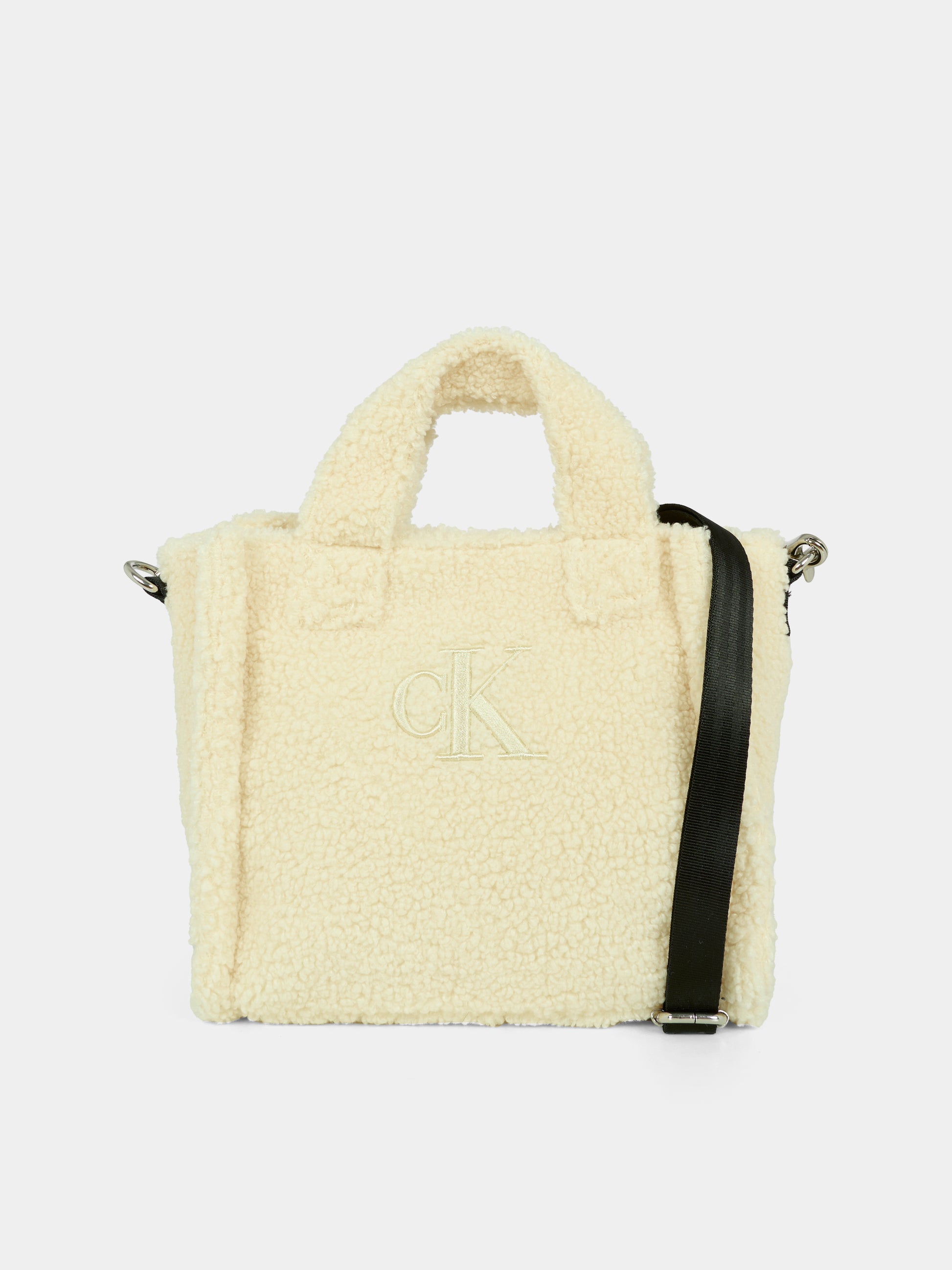 Borsa avorio per bambina con logo,Calvin Klein Kids,25WCKIU0IU00355 PGB