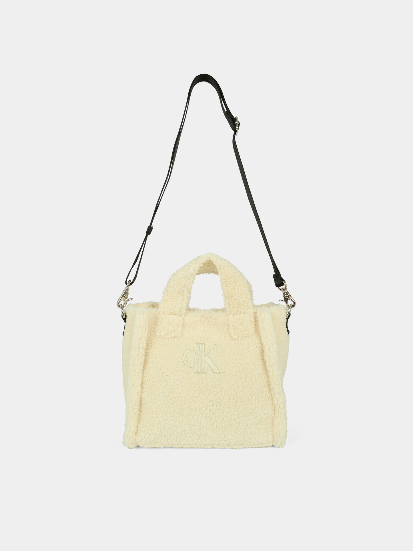 Borsa avorio per bambina con logo,Calvin Klein Kids,25WCKIU0IU00355 PGB