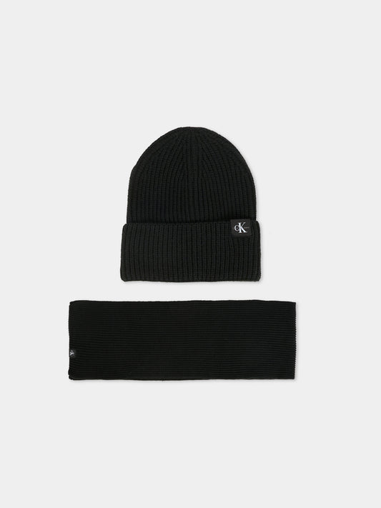 Set accessori nero per bambini con logo,Calvin Klein Kids,25WCKIU0IU00638 BEH