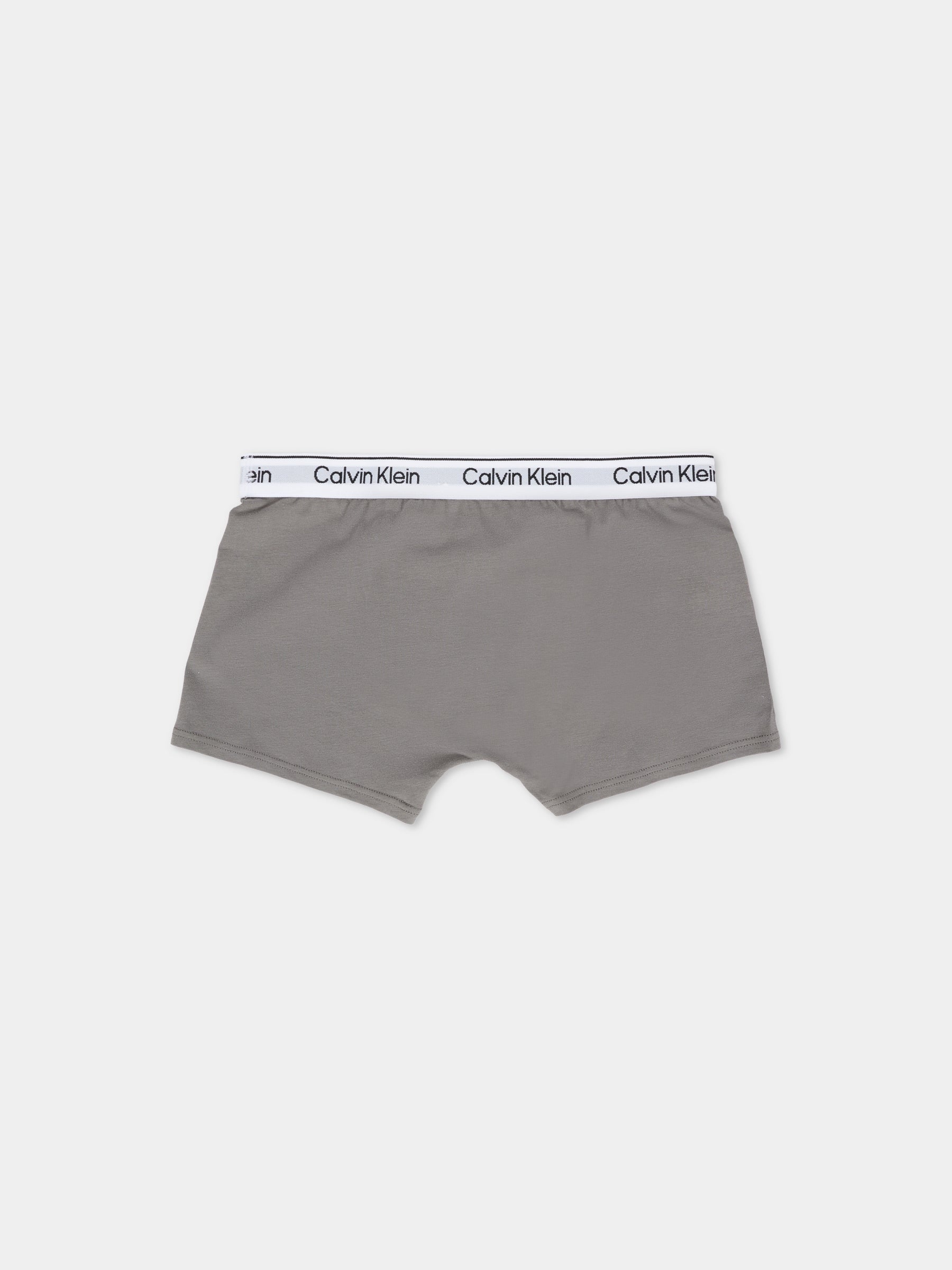 Set boxer nero per bambino con logo,Calvin Klein Kids,25WCAB70B700506 0UA