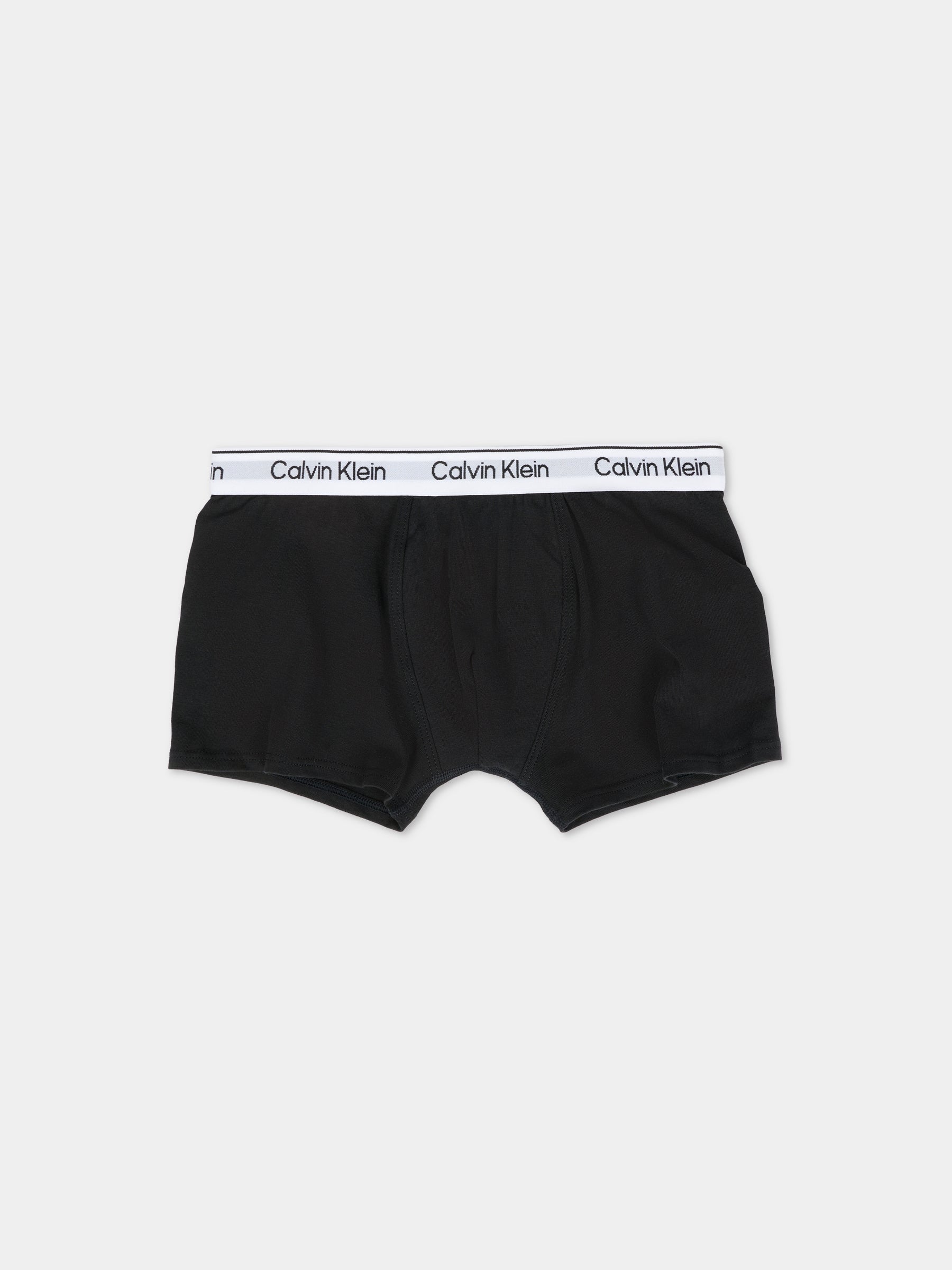 Set boxer nero per bambino con logo,Calvin Klein Kids,25WCAB70B700506 0UA
