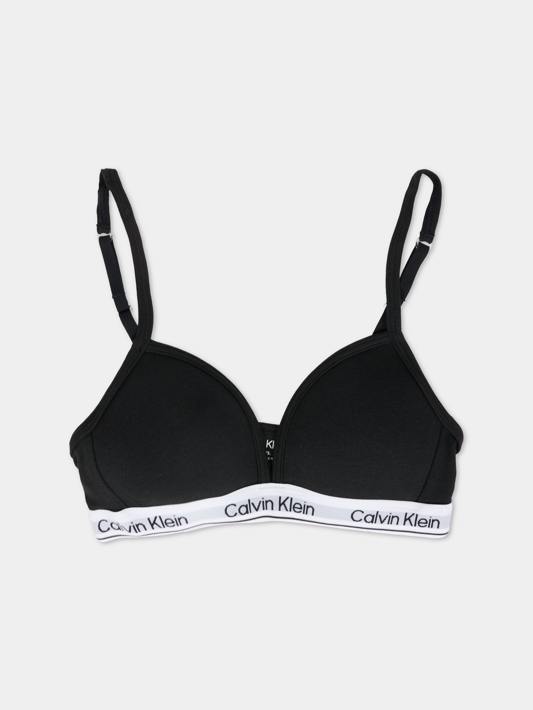 Reggiseno nero per bambina con logo,Calvin Klein Kids,25WCAG80G800736 BEH