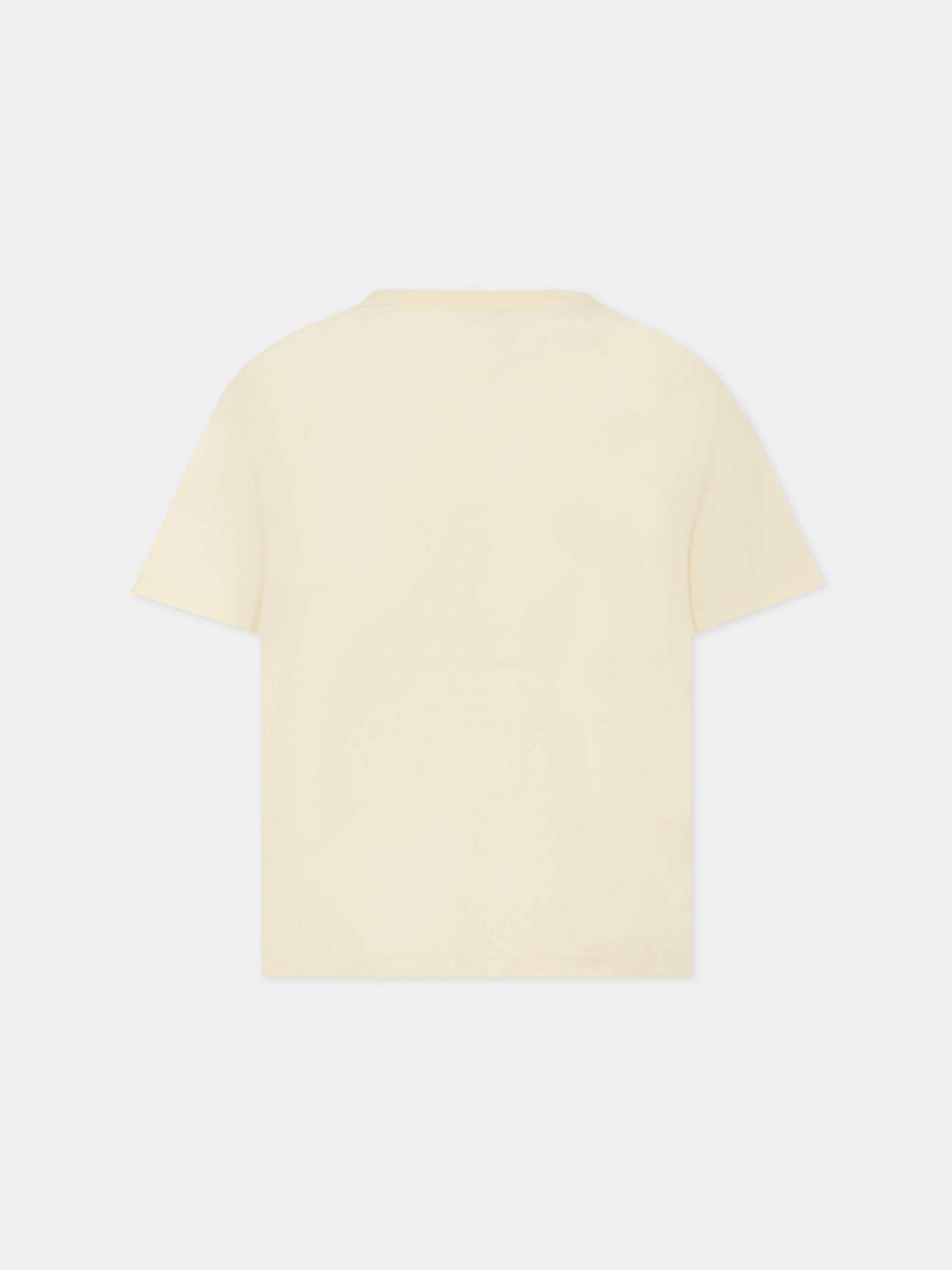 T-shirt avorio per bambini con mano e logo,Bobo Choses,B225AC004