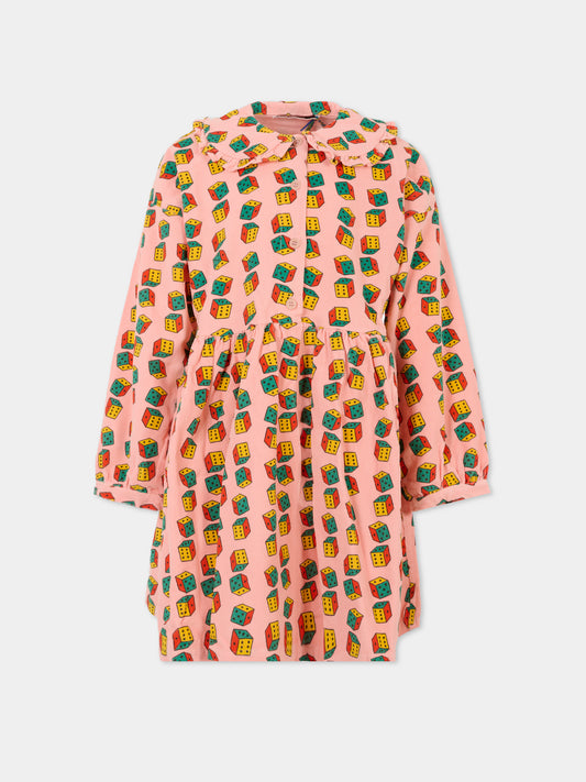 Vestito rosa per bambina con dadi,Bobo Choses,B225AC146