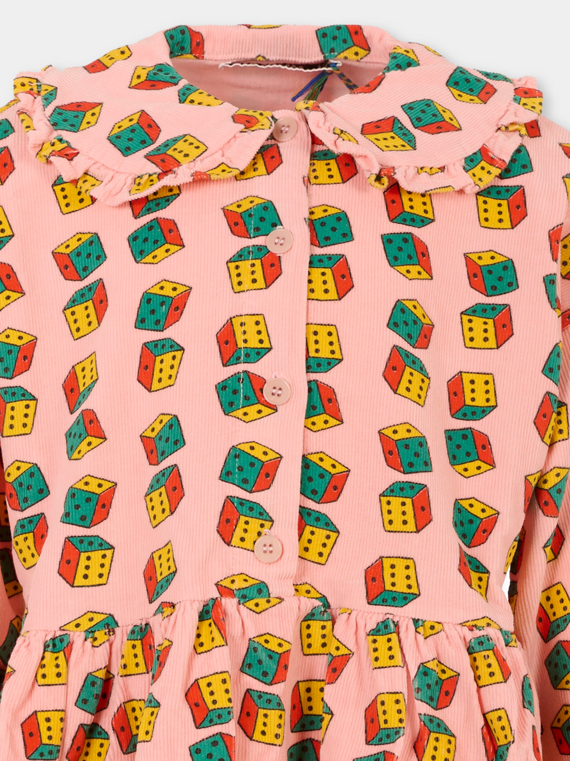 Vestito rosa per bambina con dadi,Bobo Choses,B225AC146