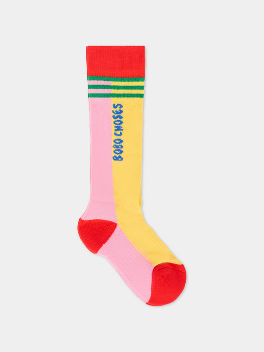 Calze multicolor per bambina con logo,Bobo Choses,B225AI069