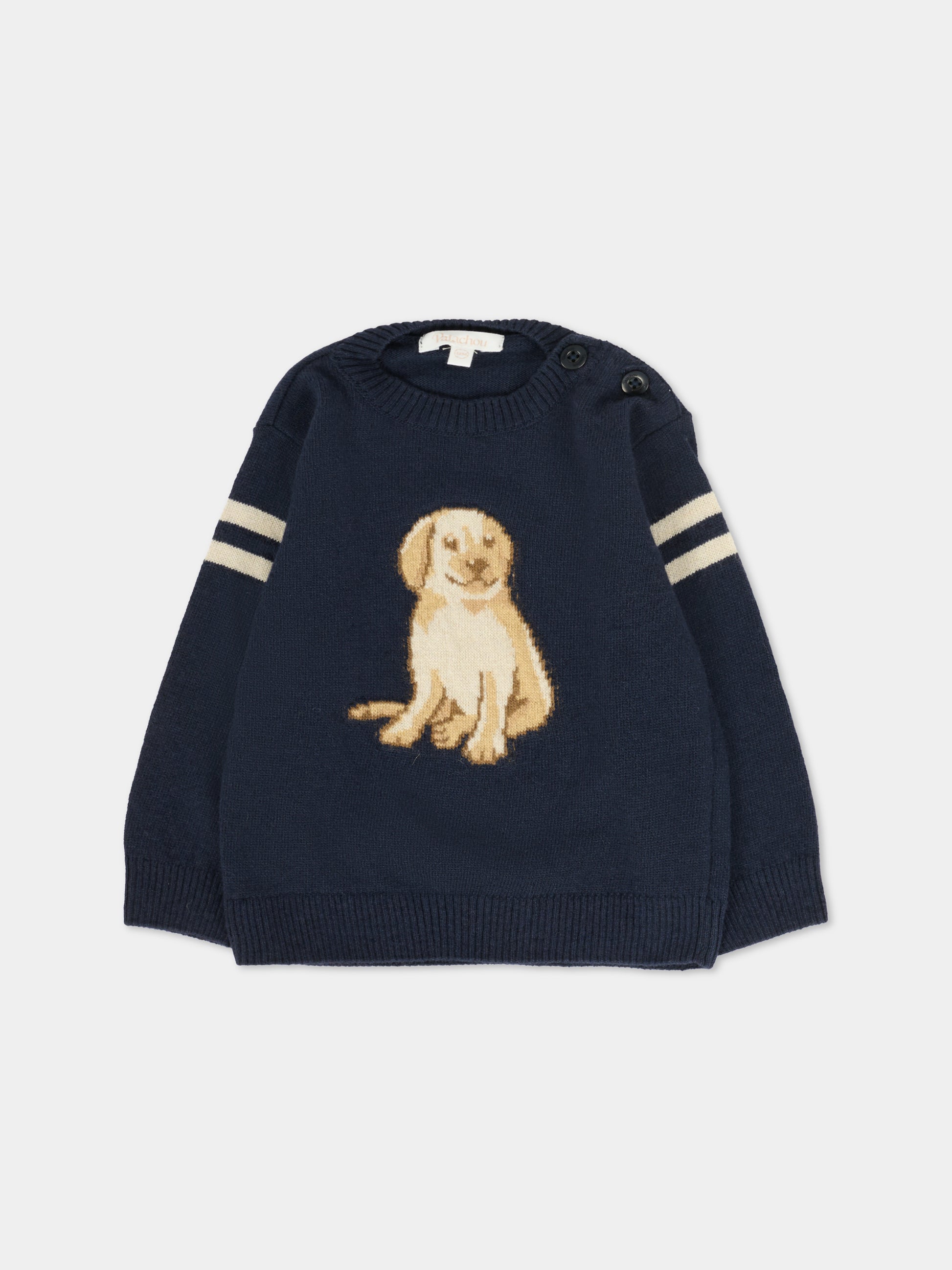 Maglione blu per bambino con cane,Patachou,PAP SWE4133367 360