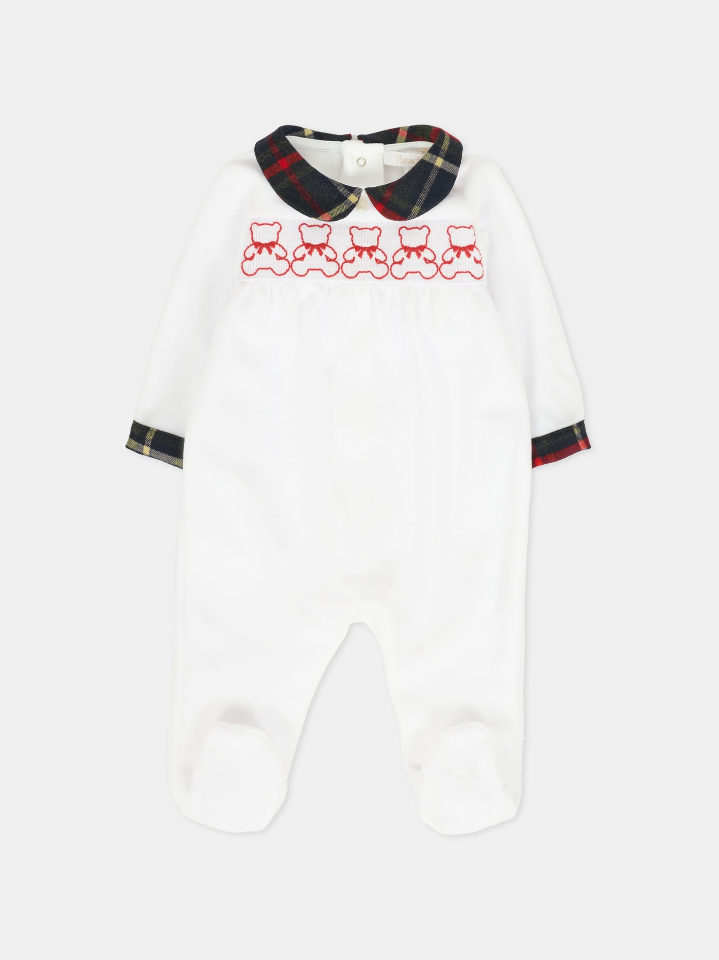 Tutina bianca per neonati con orsetti,Patachou,PAP BAB4133137 000