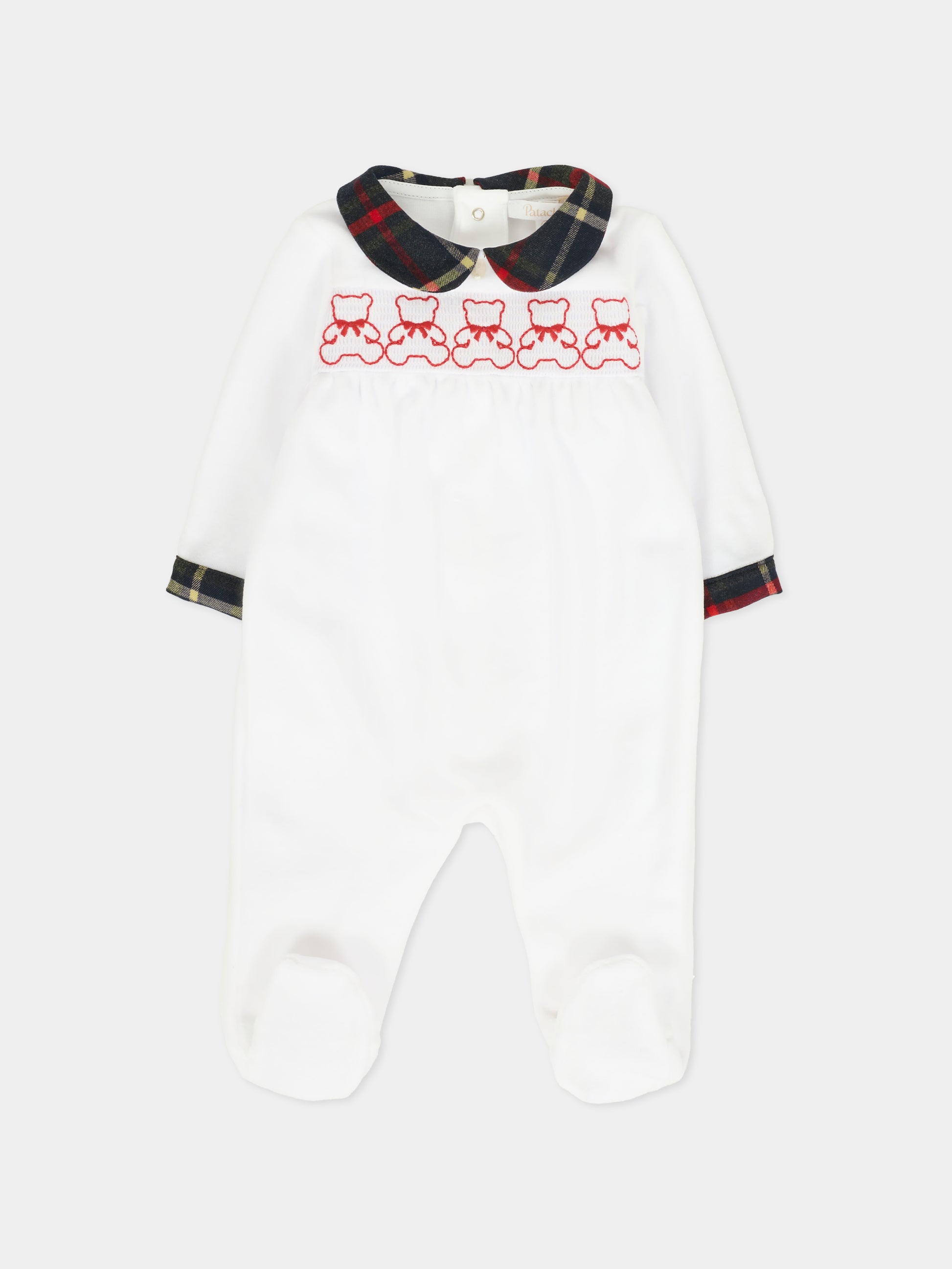 Tutina bianca per neonati con orsetti,Patachou,PAP BAB4133137 000