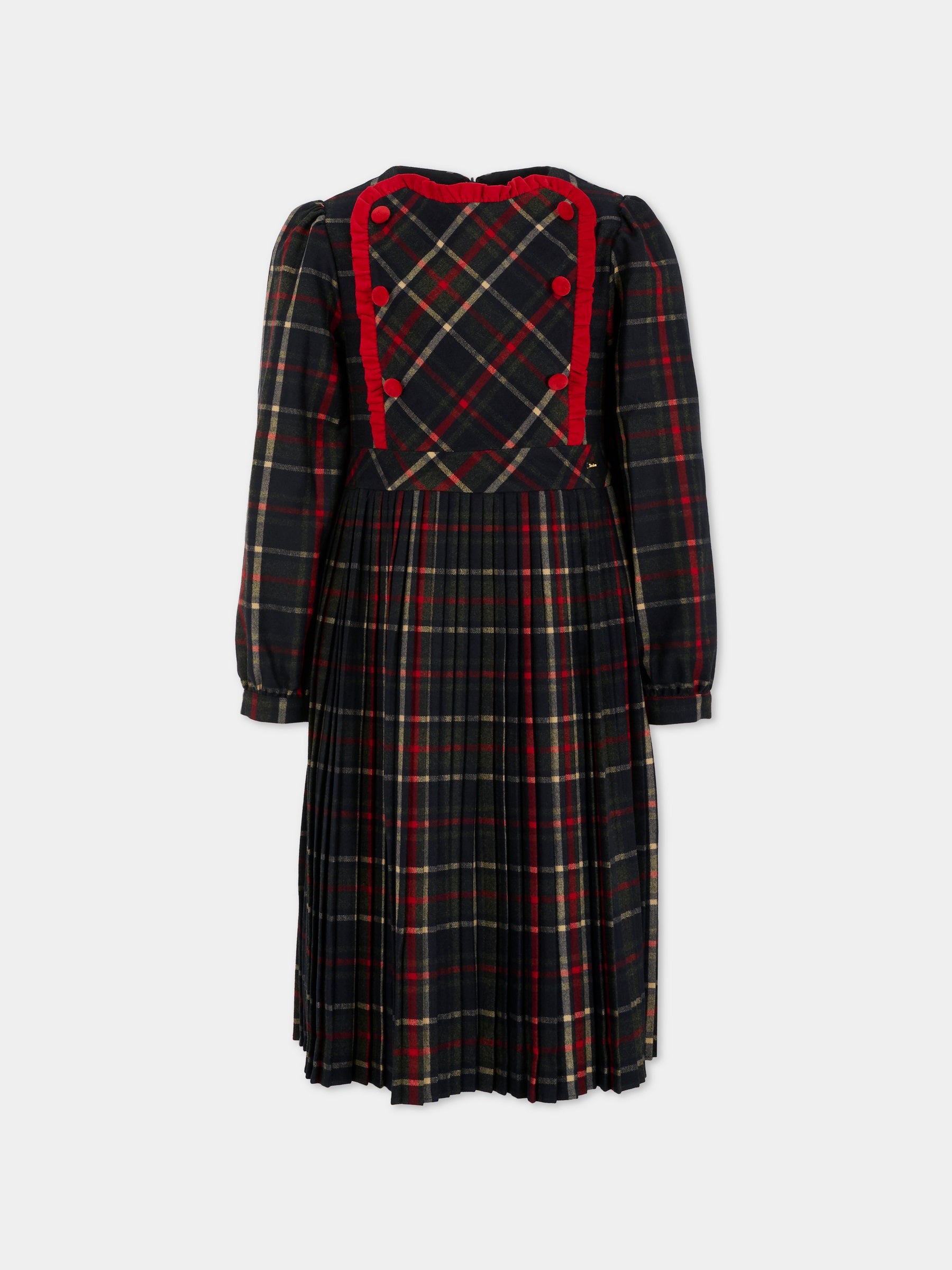 Vestito blu per bambina con rouche,Patachou,PAP VET4133463 Z0133