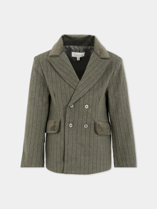 Giacca grigia per bambino con dettagli in velluto,Patachou,PAP BLA4133381 C0013